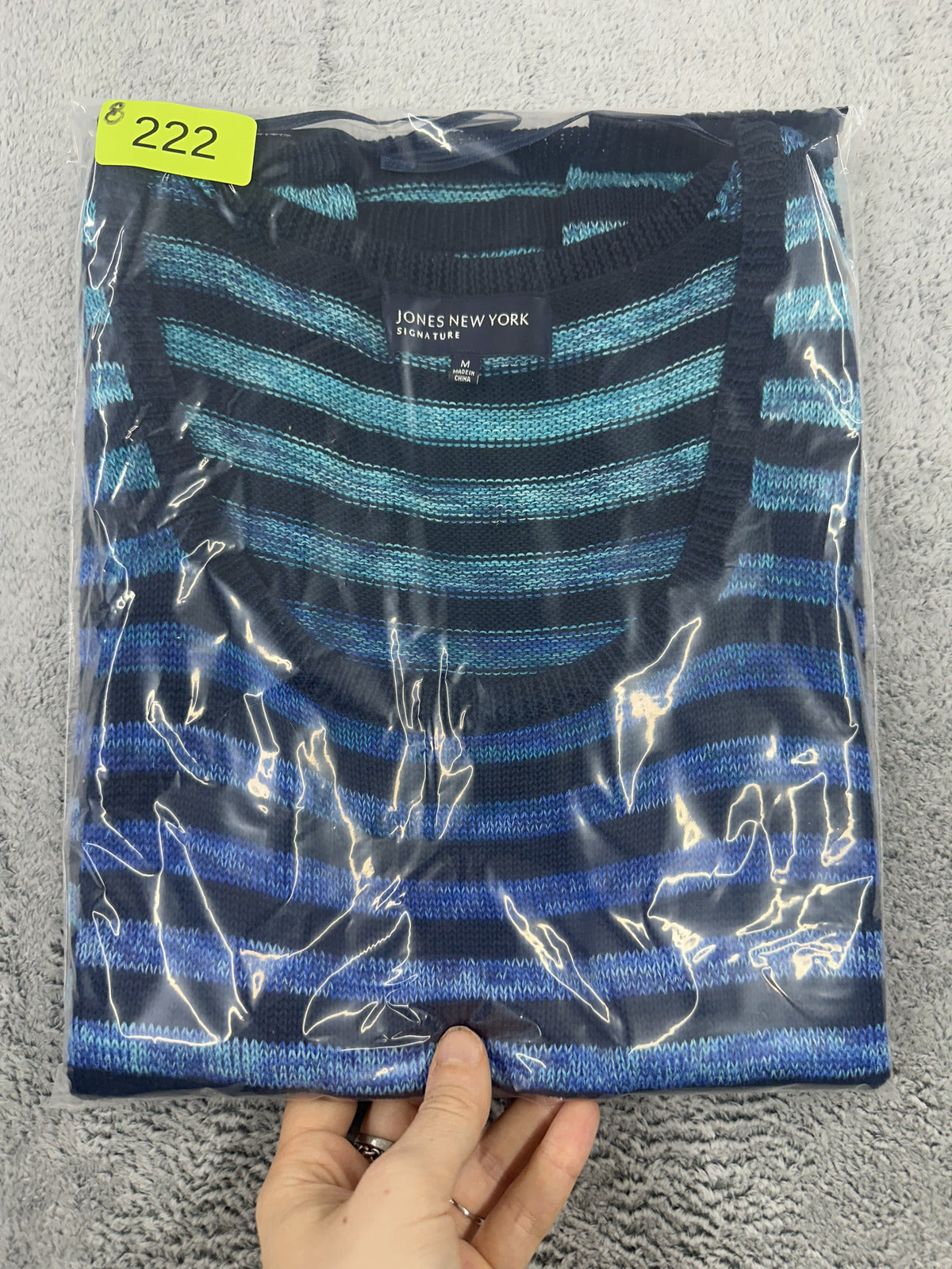 Jones New York Signature Striped Knit Tank Top
