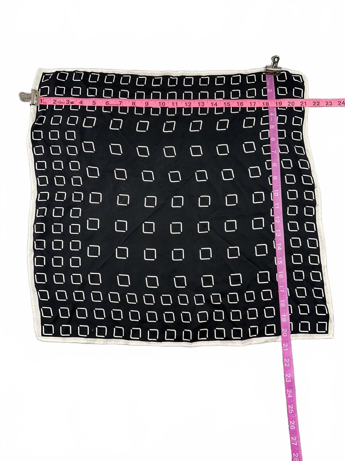 Black and White Geometric Silk Scarf