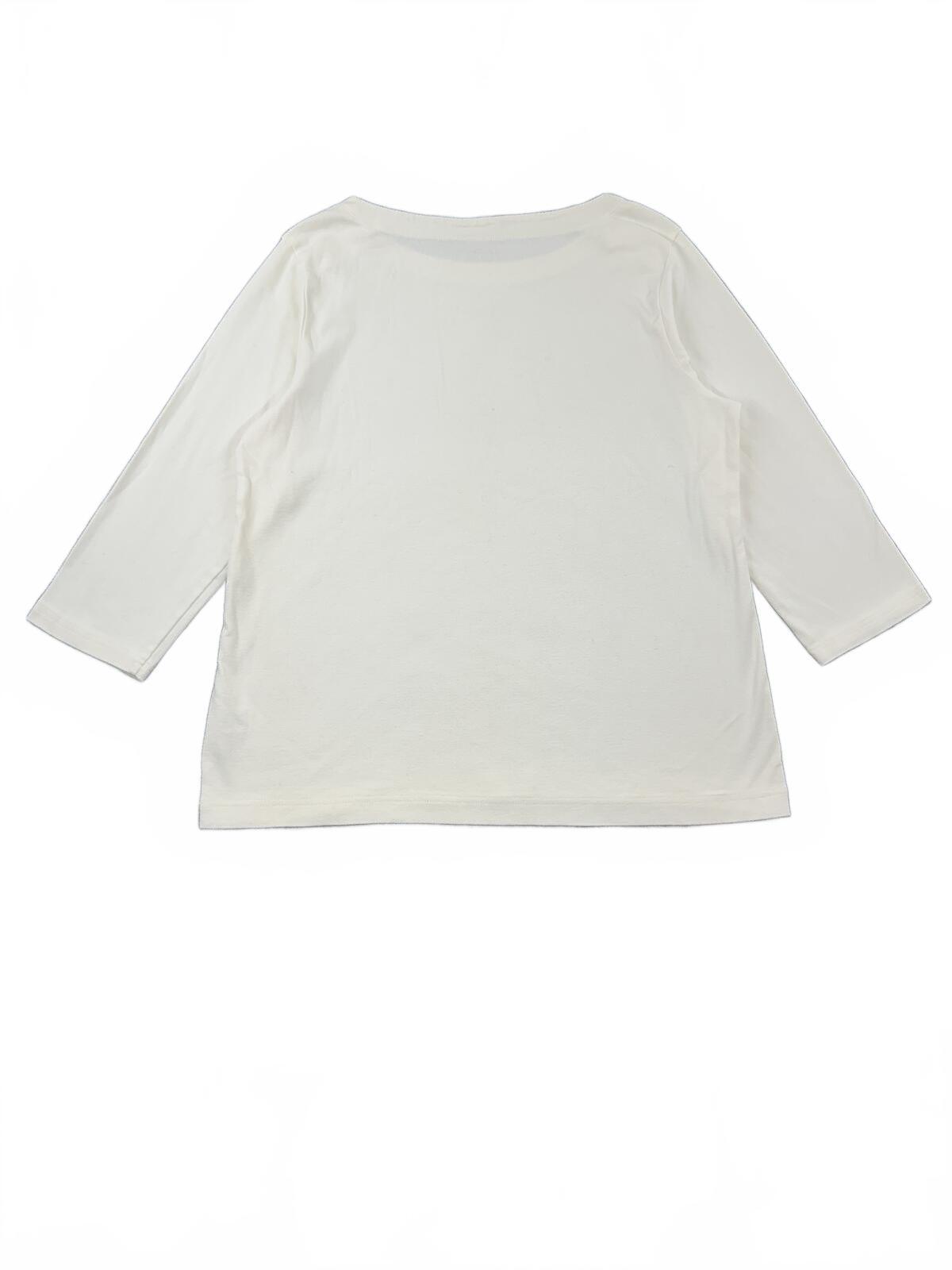 Croft & Barrow White Knit Top with Button Shoulder Detail Classic Casual