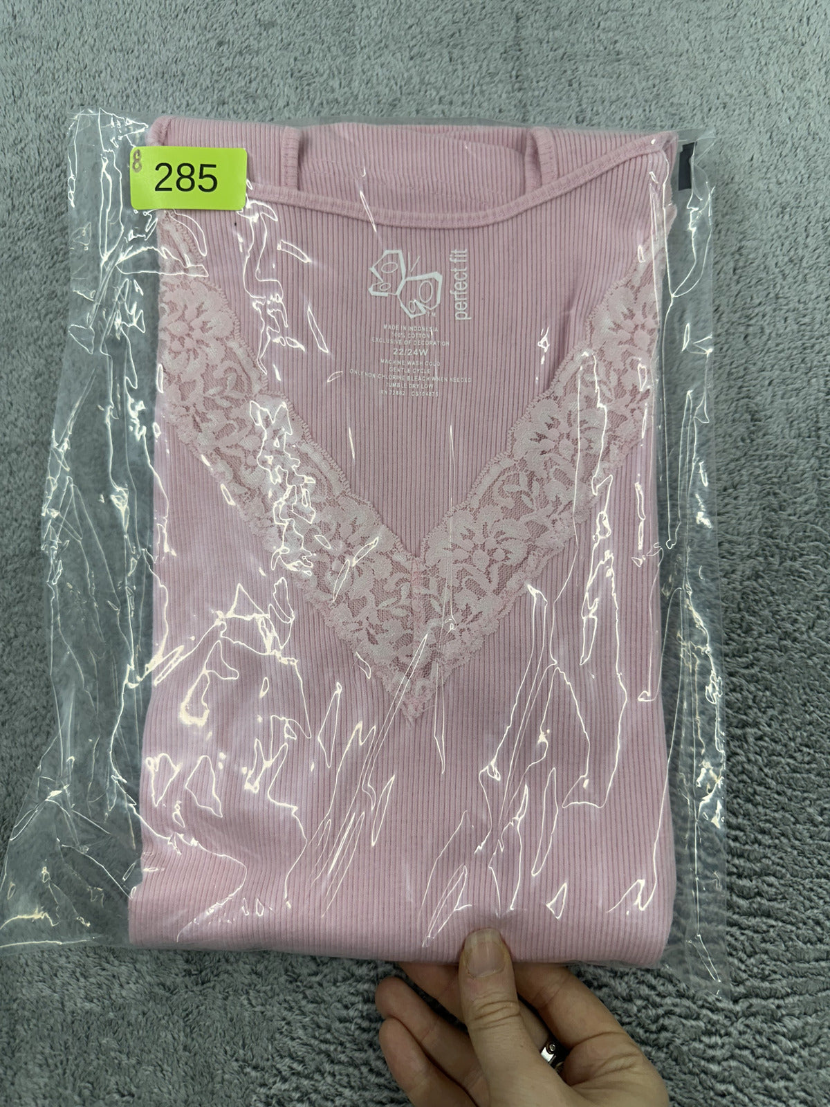 St. John's Bay Perfect Fit Pink Lace Trim Tank Top Soft Girl