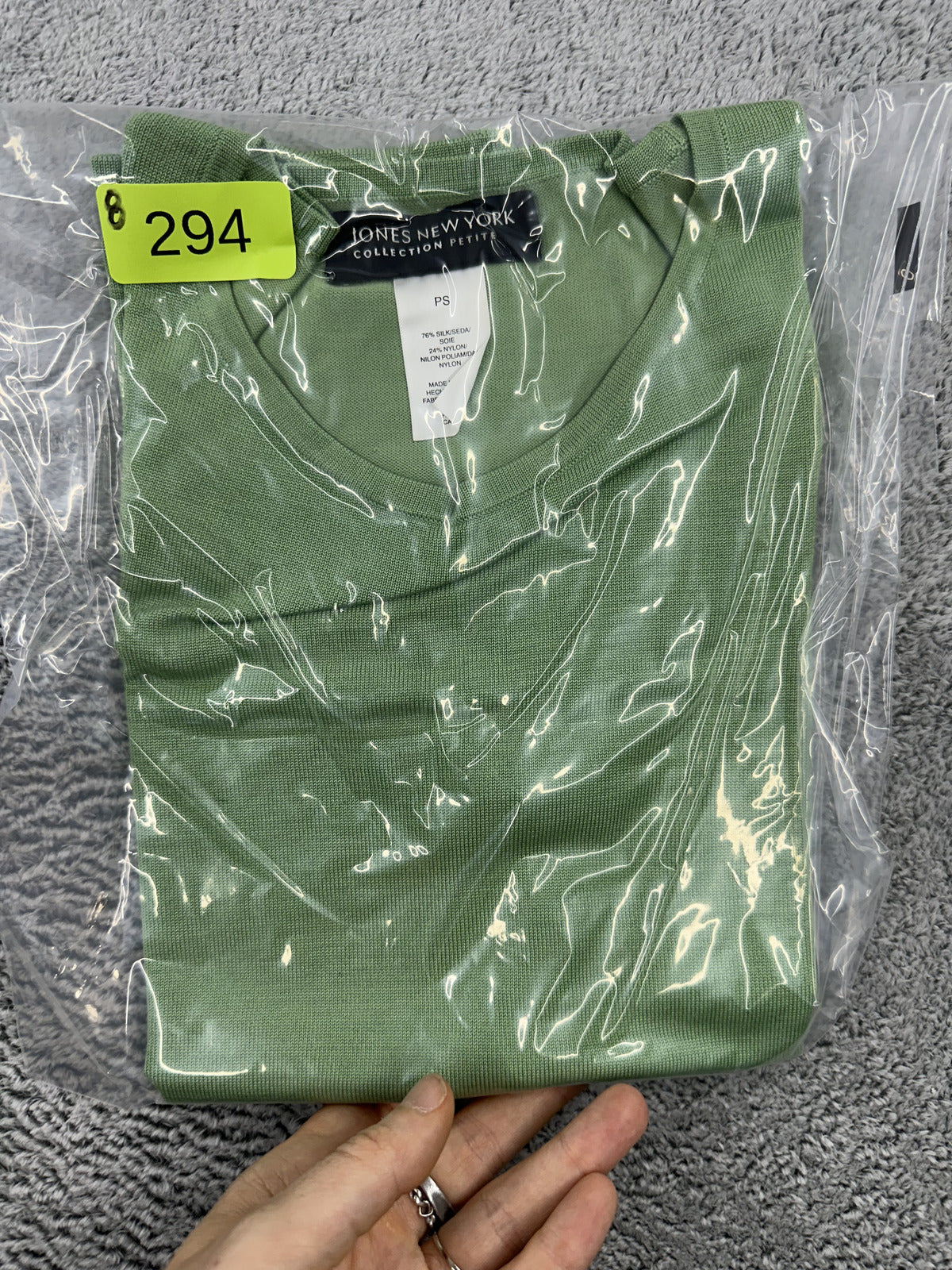 Jones New York Ribbed Lime Green Tee Casual Minimalist Preppy
