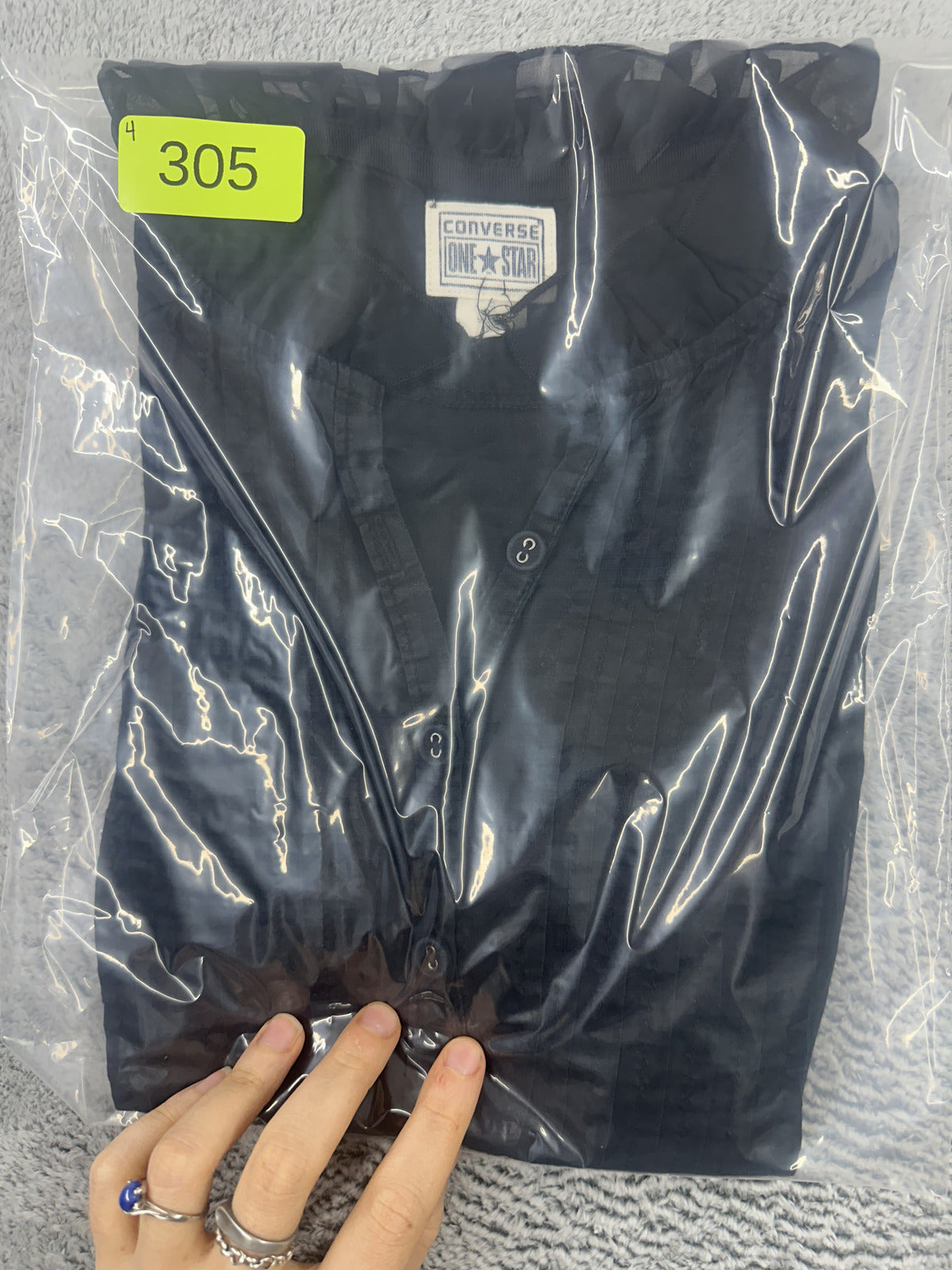 Converse One Star Black Top with Ruffled Collar and Pintuck PleatsY2K Fairycore