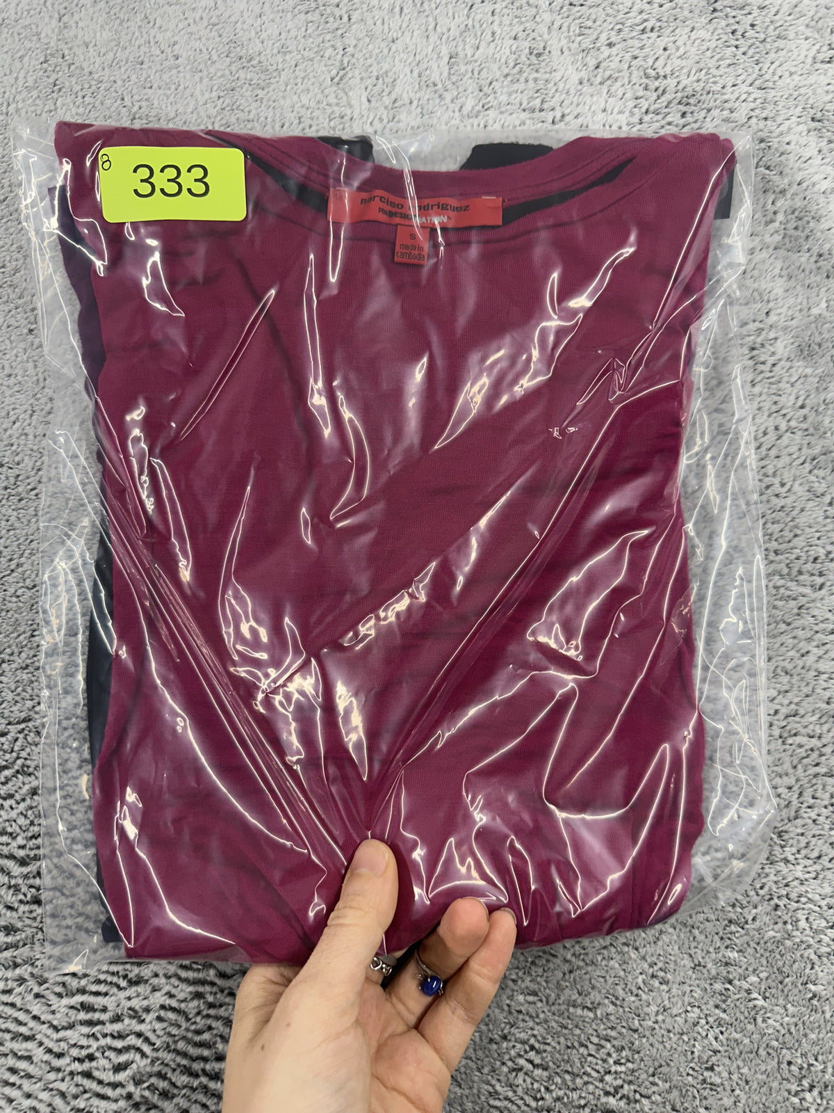 Narciso Rodriguez Colorblock Long Sleeve Top in Magenta Pink Teal and Plum Y2K