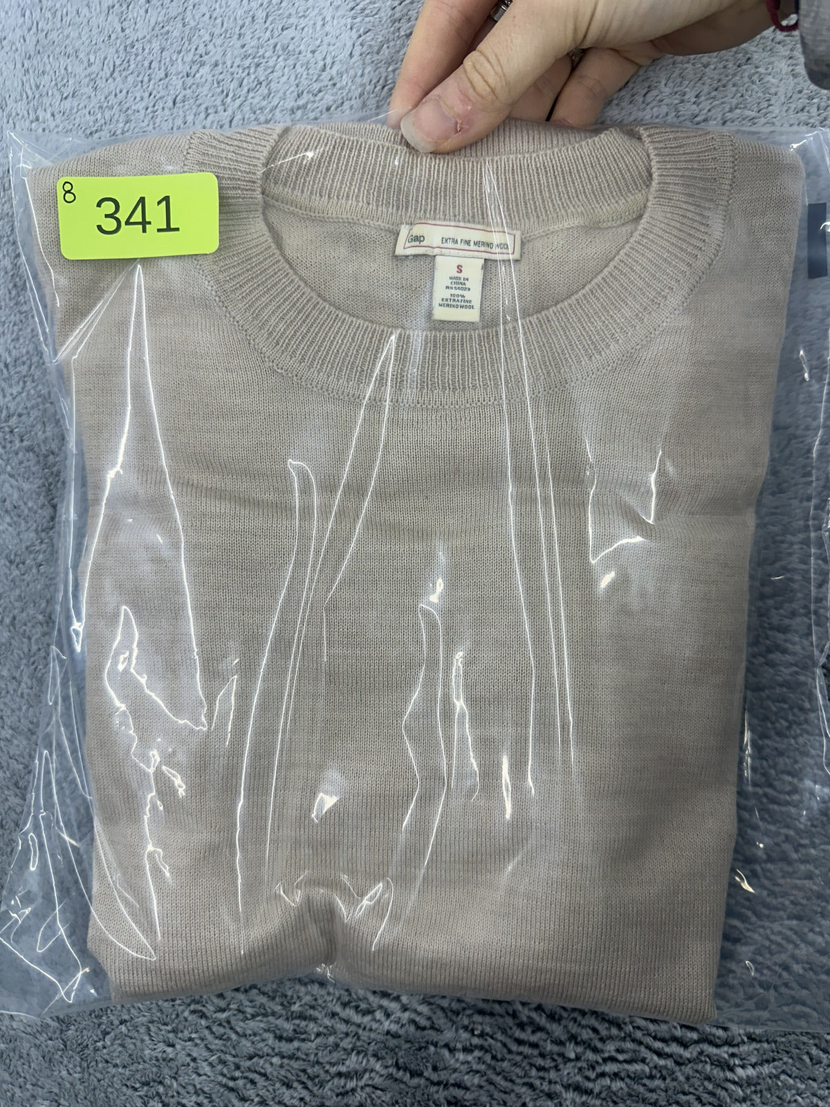 Gap Extra Fine Merino Wool Crewneck Sweater in Light Beige