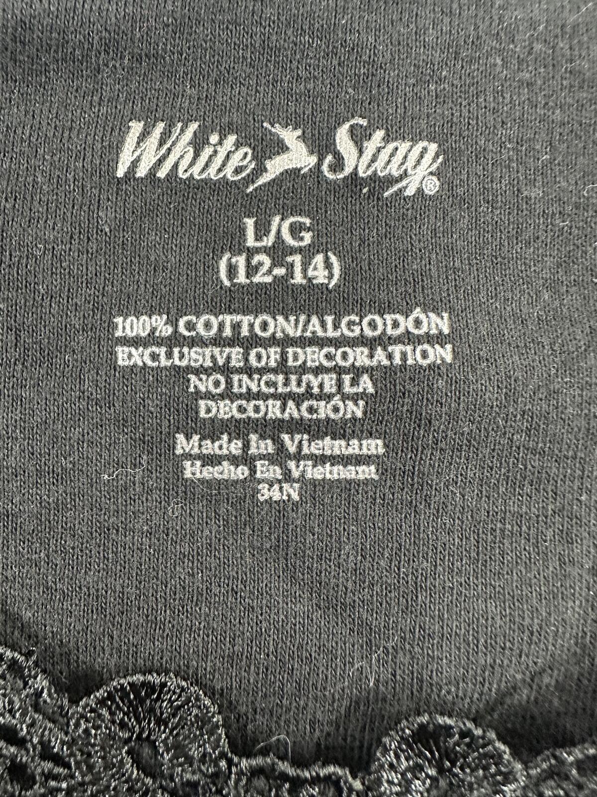White Stag Black Sleeveless Top with Lace Detail