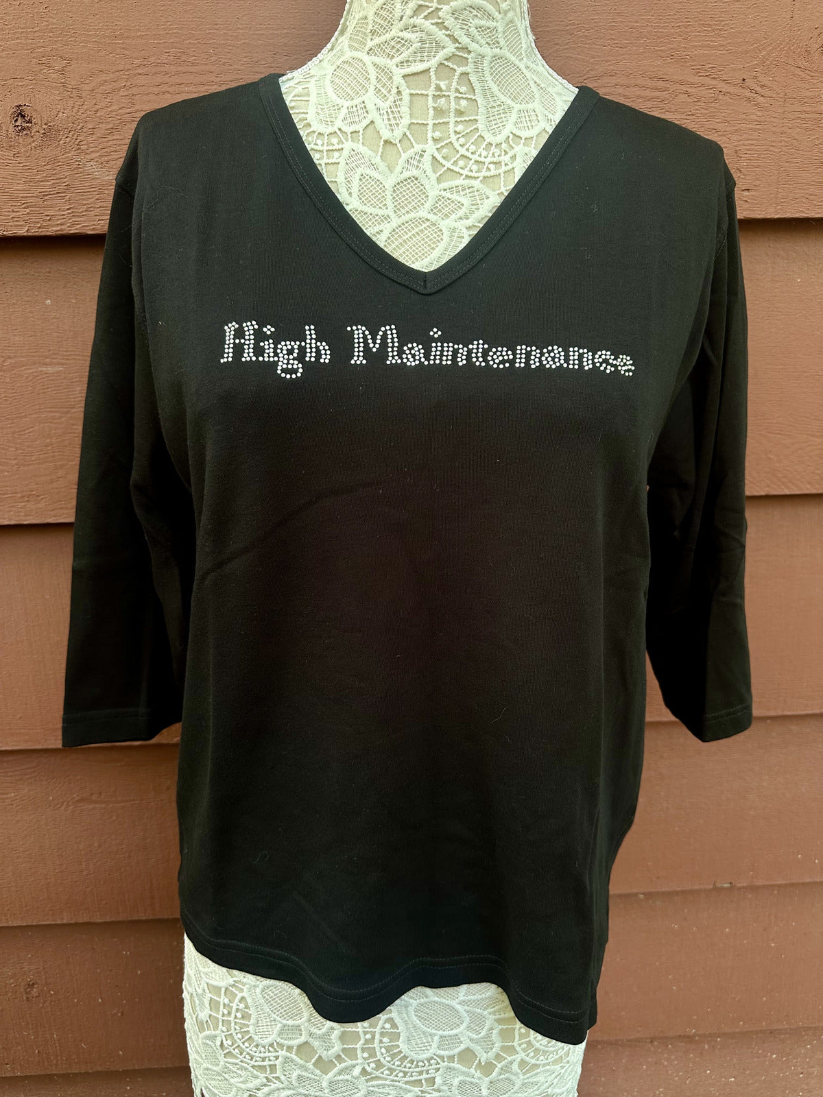 Exquisite Designs Y2K High Maintenance Slogan Top