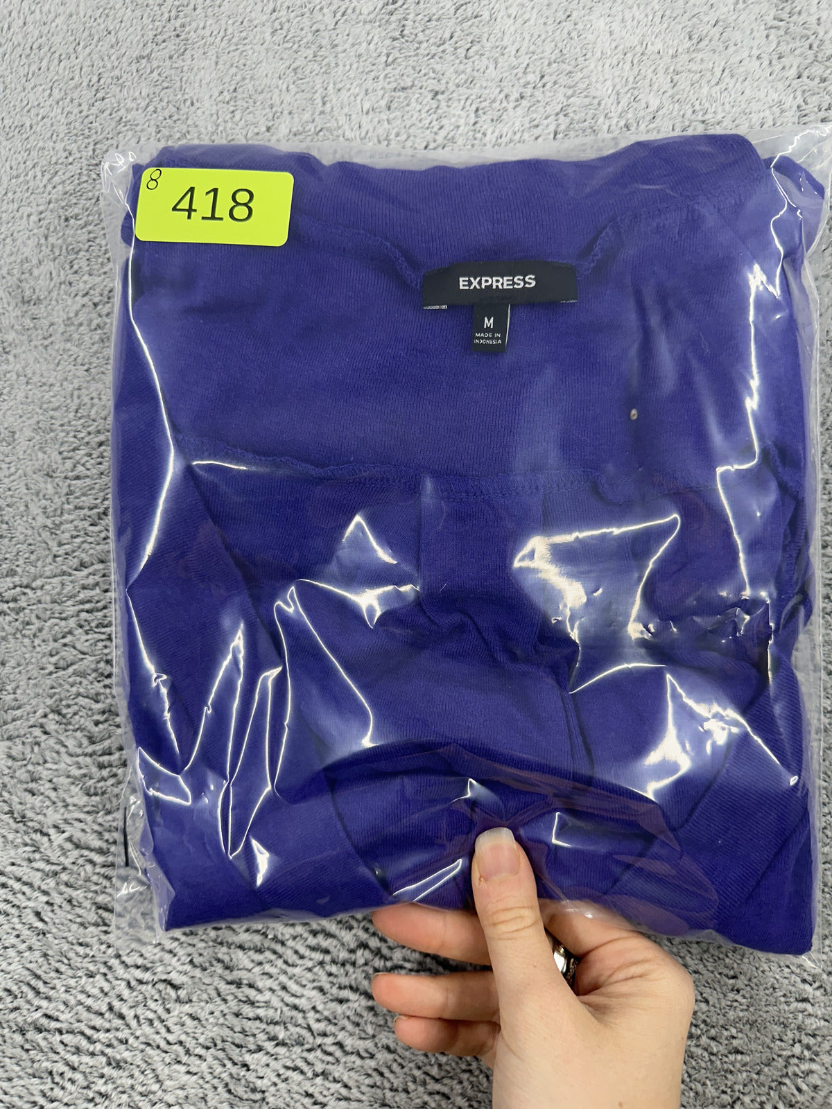 Express Purple Sleeveless Vest Top Button Up Deep V Neckline