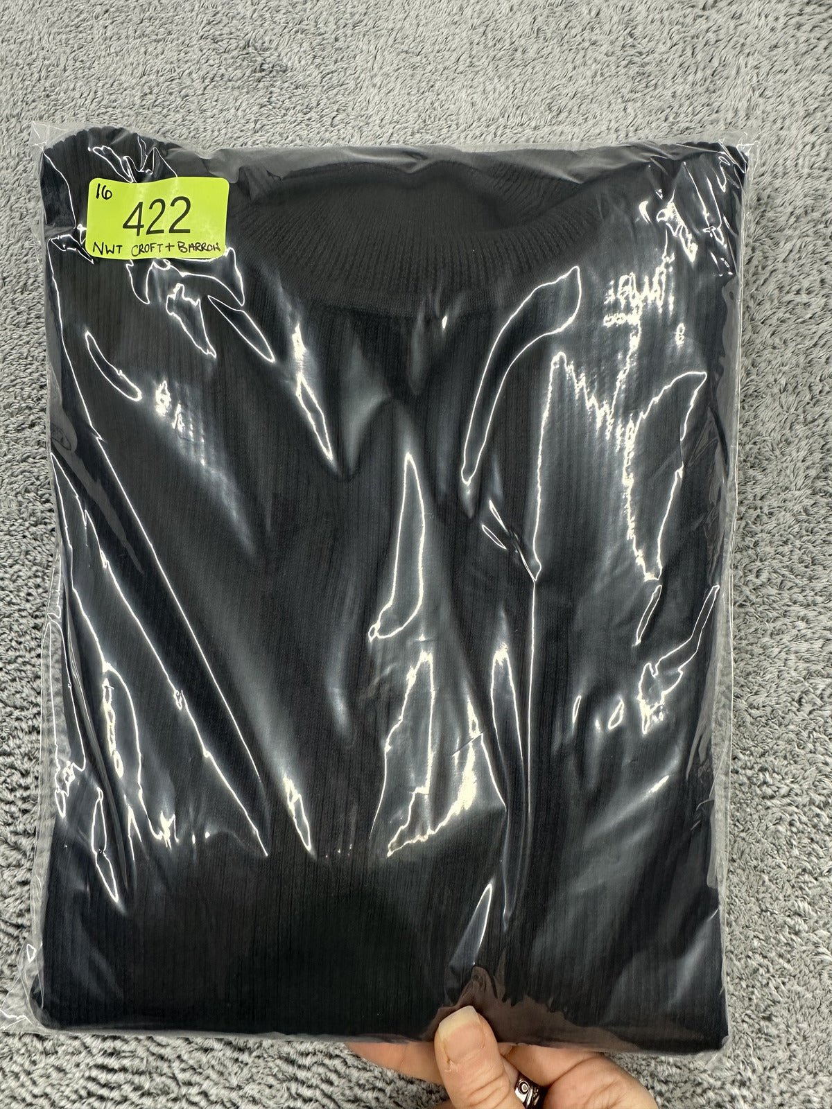 NWT Croft & Barrow Black Ribbed Turtleneck Sweater Preppy