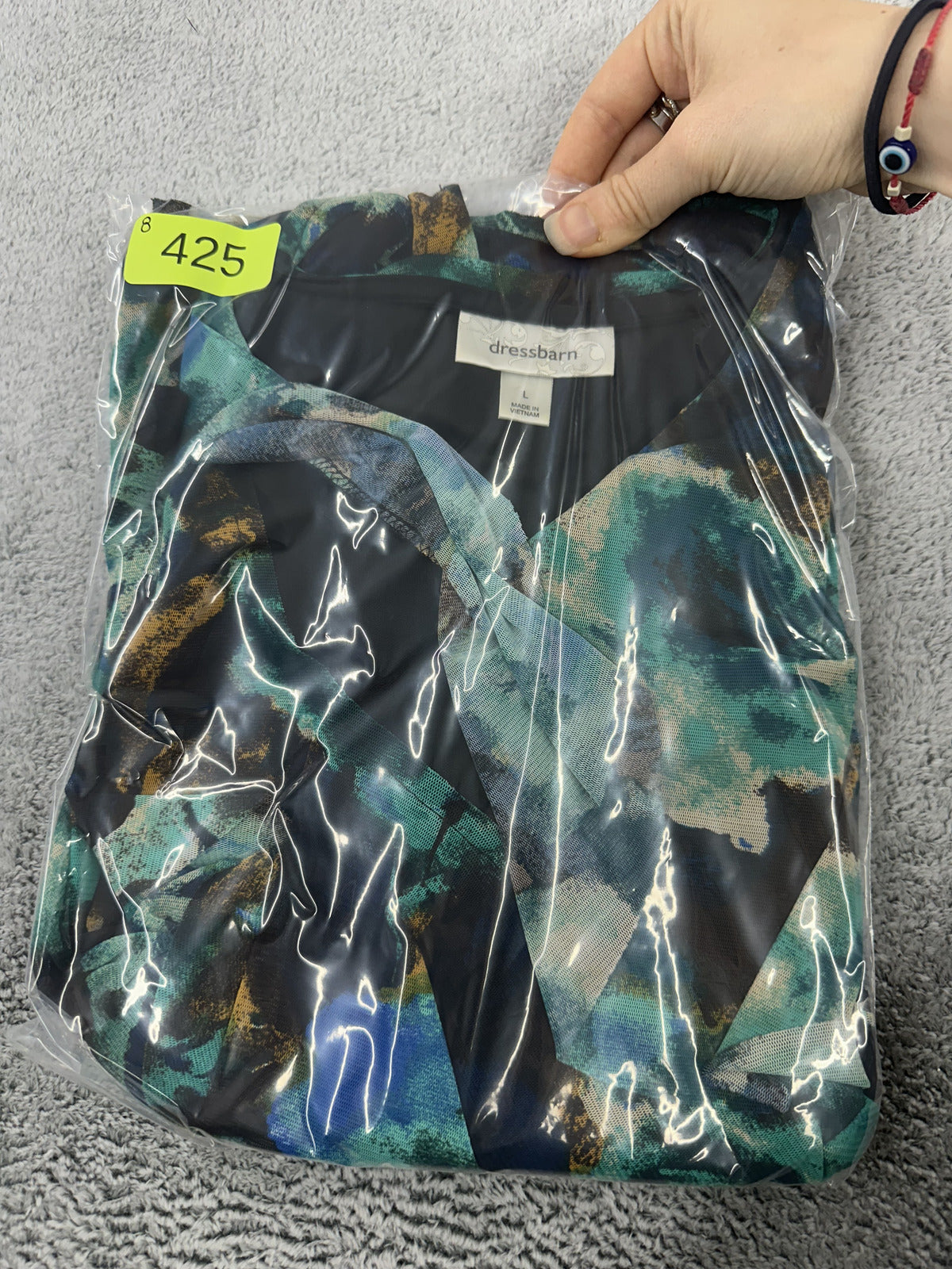 Dressbarn Y2K Floral Print V Neck Ruffle Blouse in Blue Teal Green