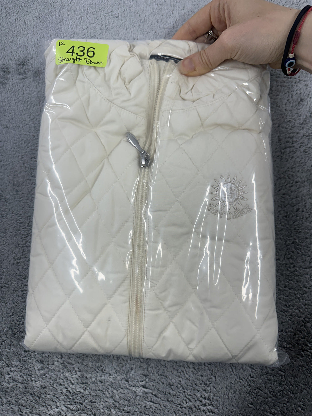 Straight Down Cloud Vest Cream Quilted