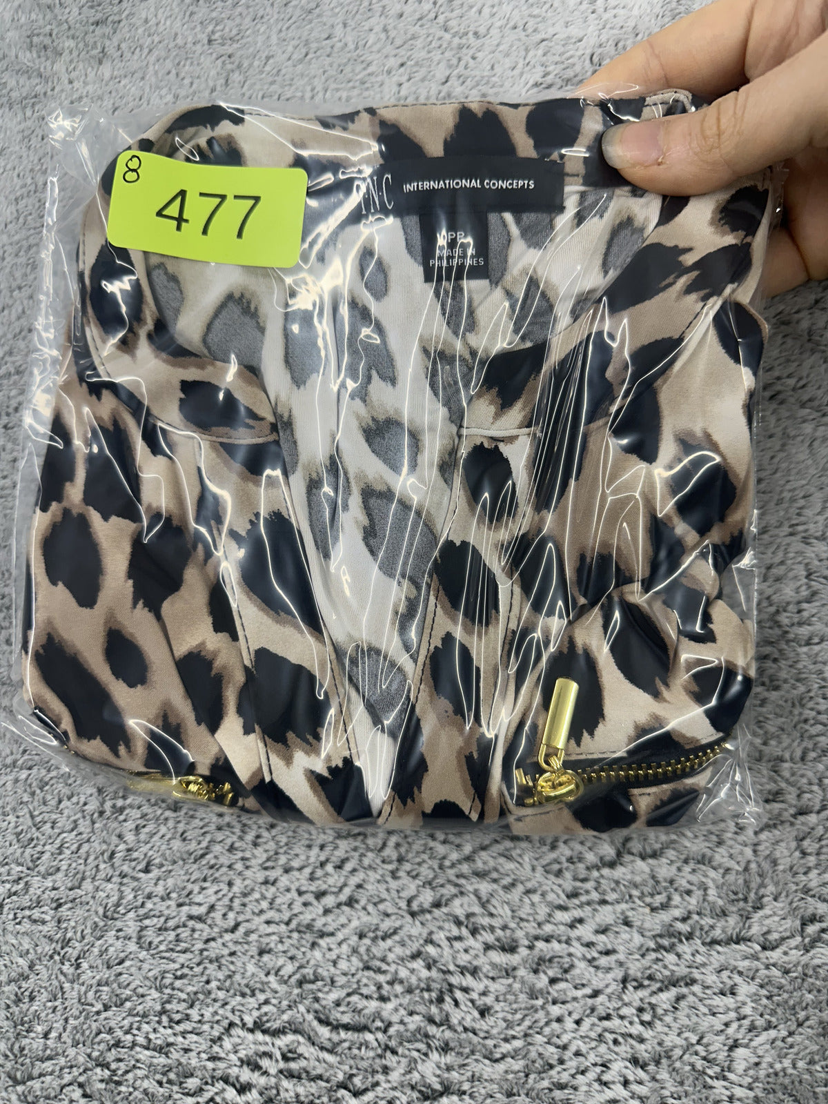 INC International Concepts Leopard Print Y2K Mob Wife Office Siren Animal Blouse