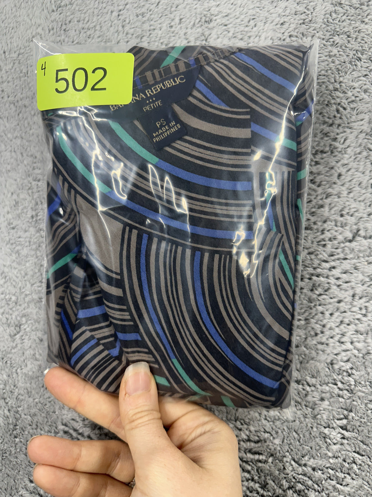 Banana Republic Retro Abstract Print Blouse in Black Blue Green