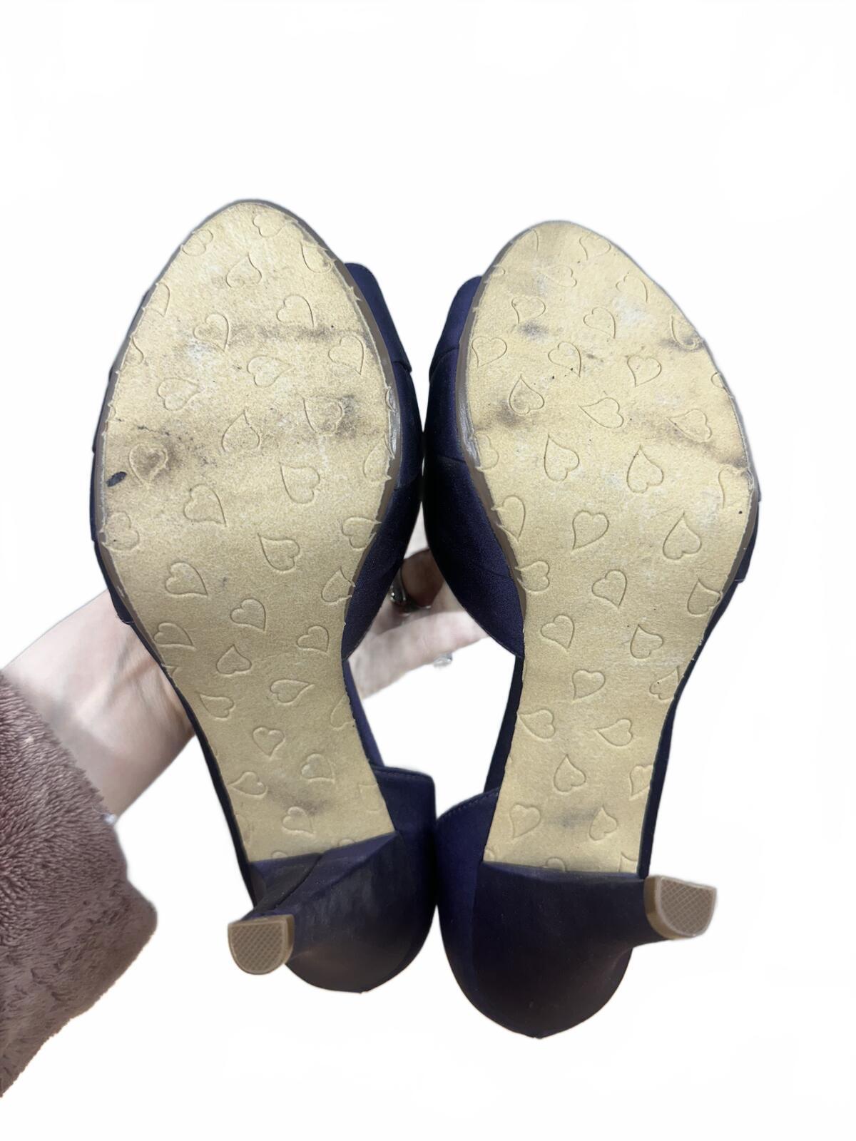 Michaelangelo Deep Purple Satin Peep Toe Heels with Bow Detail Elegant Feminine