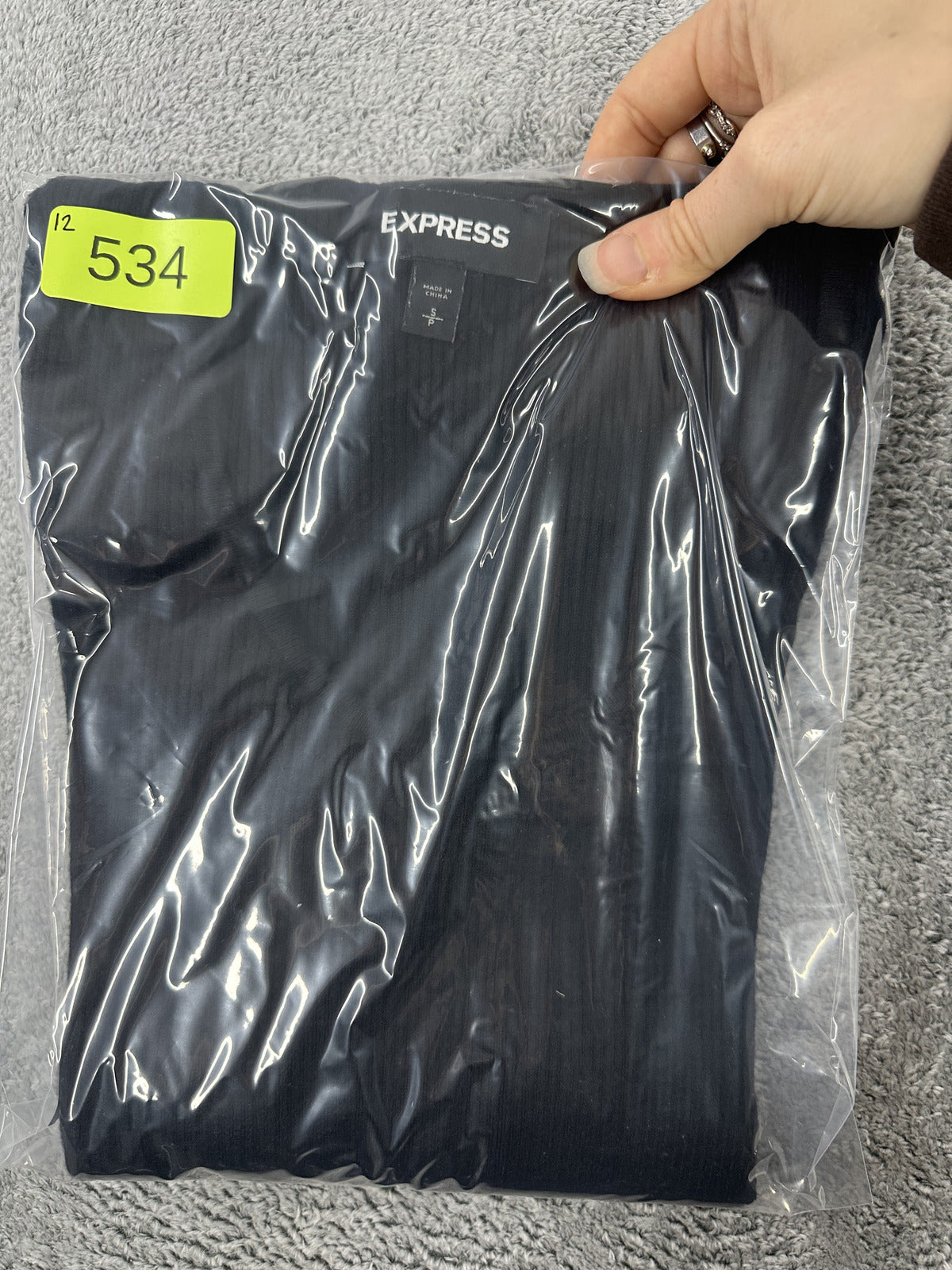 Express Black Ribbed Long Sleeve Scoop Neck Sweater