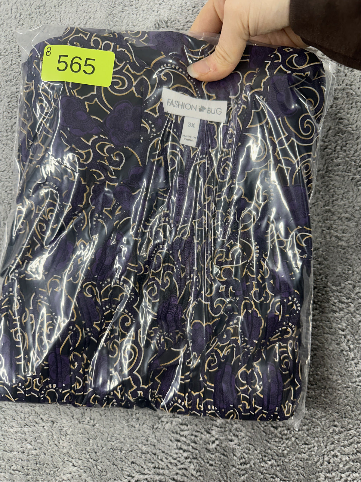 Fashion Bug Purple and Black Paisley Tunic Top Y2K Boho Bell Sleeve Whimsigoth
