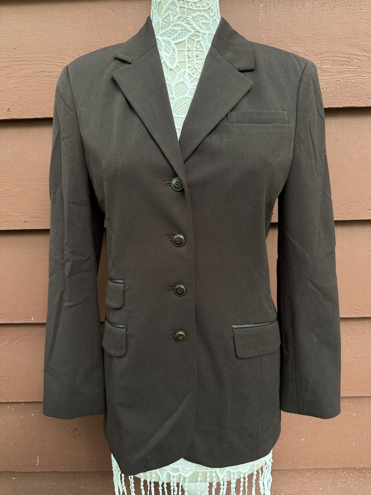 The Limited Brown Wool Blazer Vintage Equestrian Preppy
