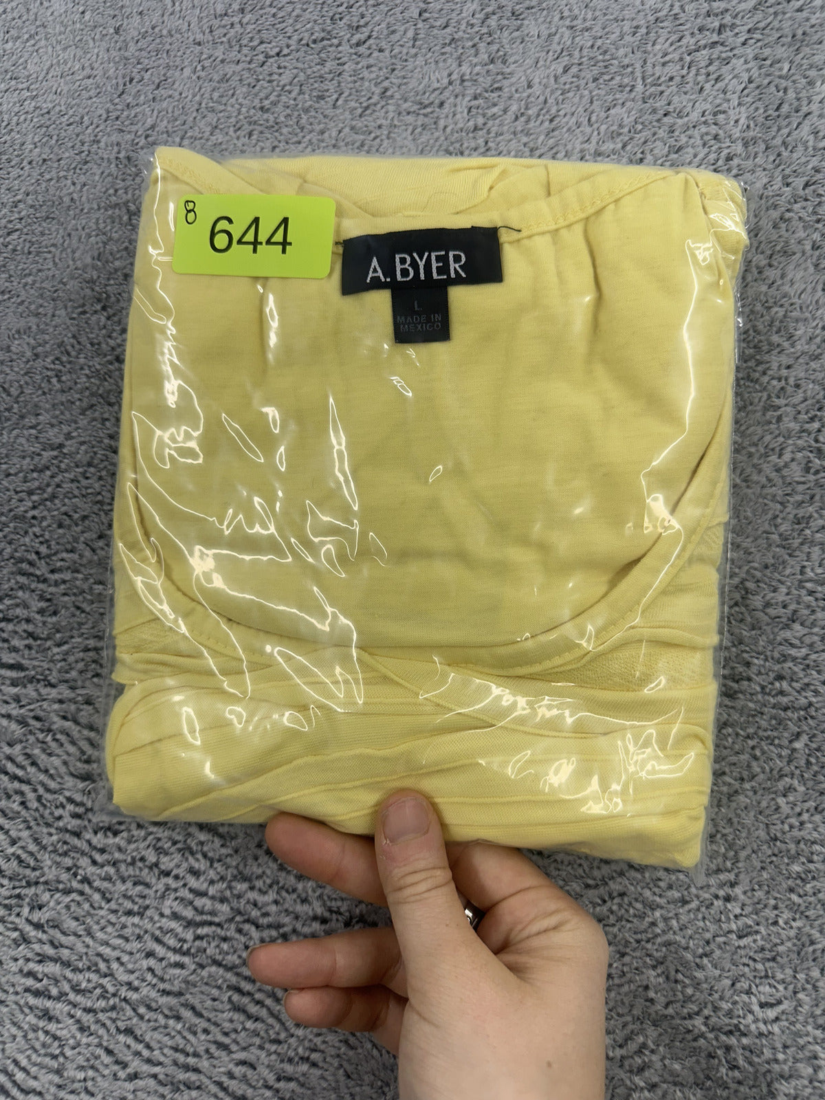 A Byer Yellow Textured Layered Scoop Neck Short Sleeve Top