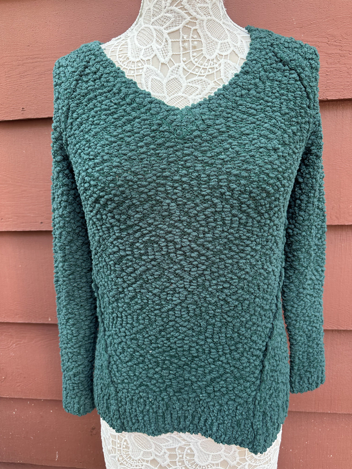 Love Always Teal Green Sweater Casual Indie Preppy Cozy Knit Pullover Relaxed
