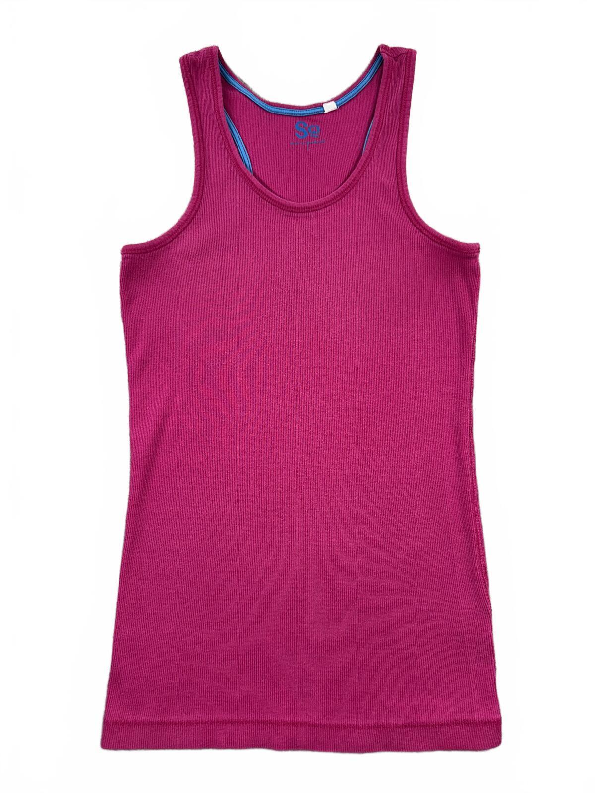 SO Pink Ribbed Tank Top Casual Y2K Summer Fairycore Aesthetic
