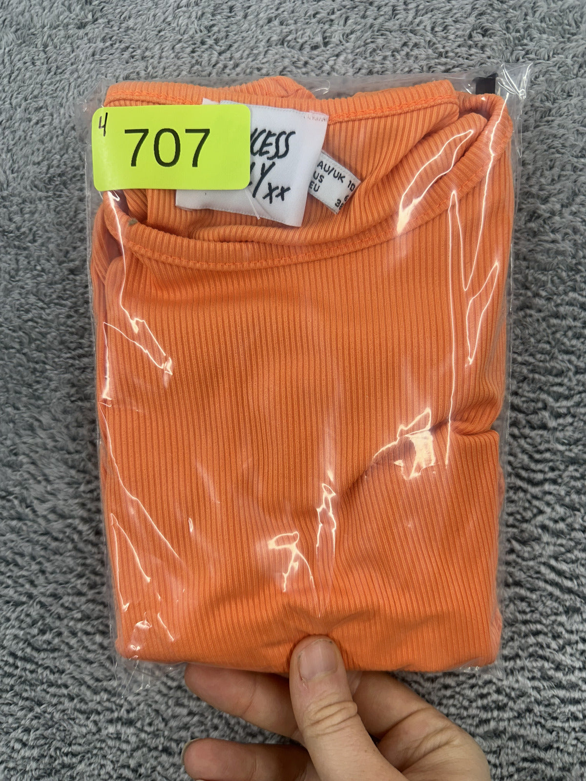 Princess Polly Samara Orange Ribbed Crop Tank Top with Adjustable Side Ties
