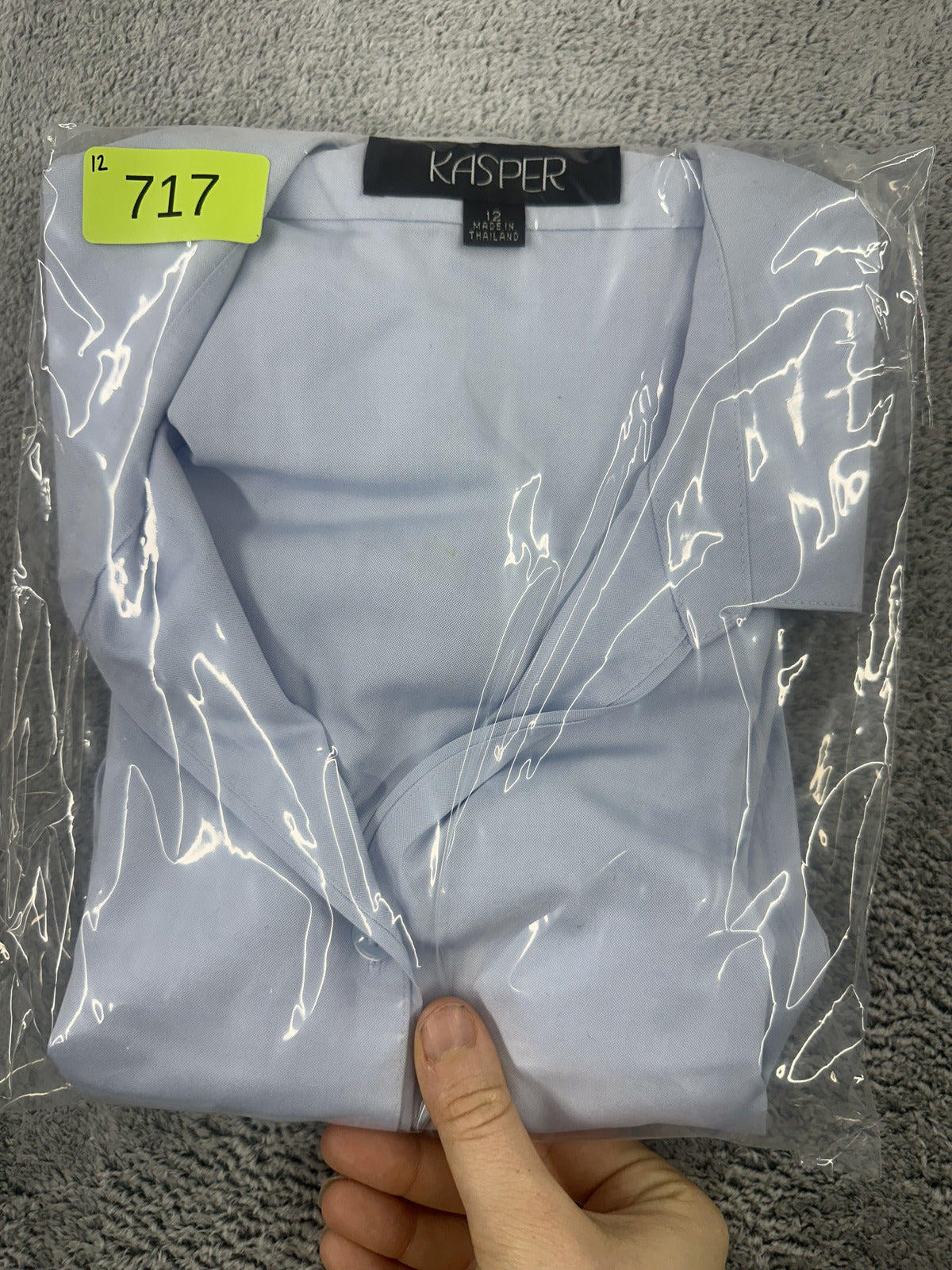 Kasper Blue Button Up Shirt Long Sleeve Classic Collar