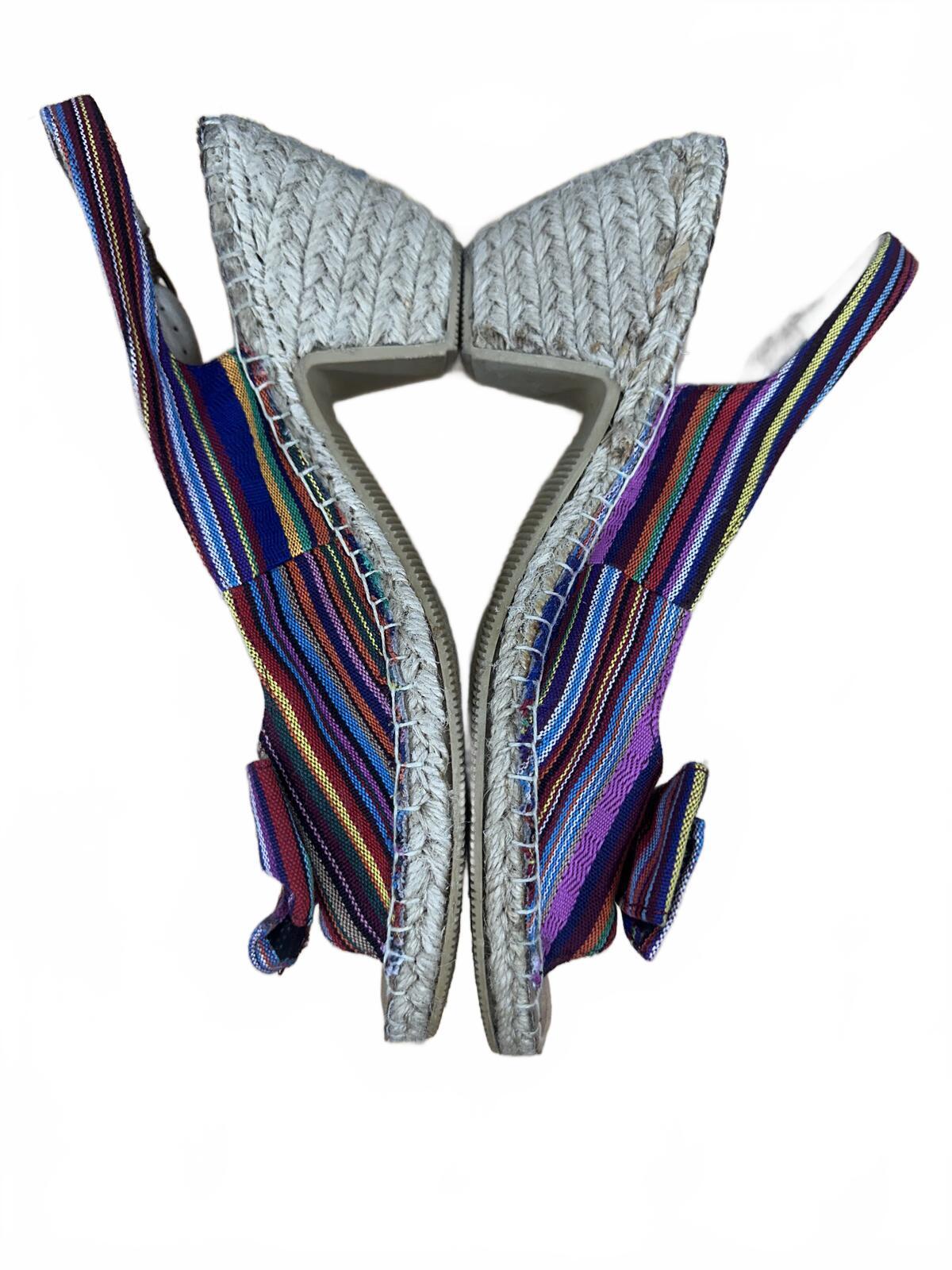 Croft & Barrow Colorful Striped Espadrille Wedge Sandals with Bow Accent