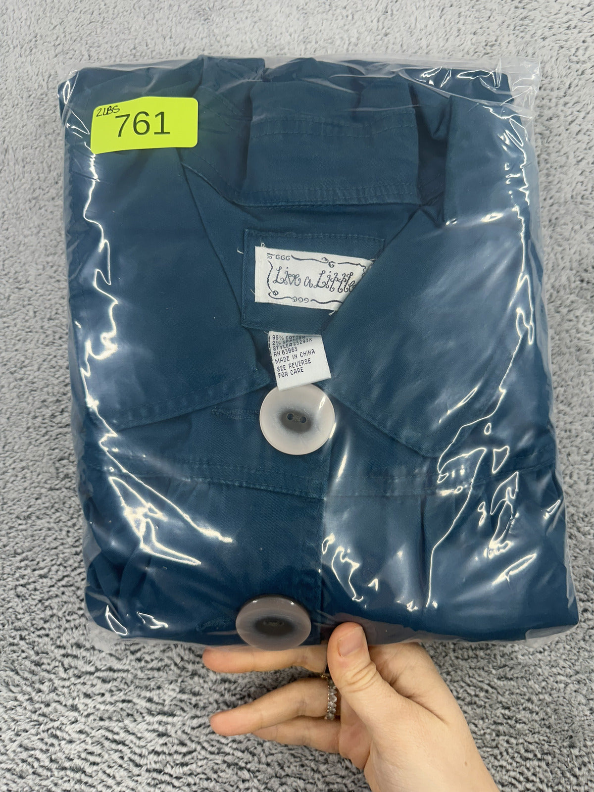 Live a Little Y2K Vintage Blue Swing Jacket with Large Buttons and Puff Sleeves