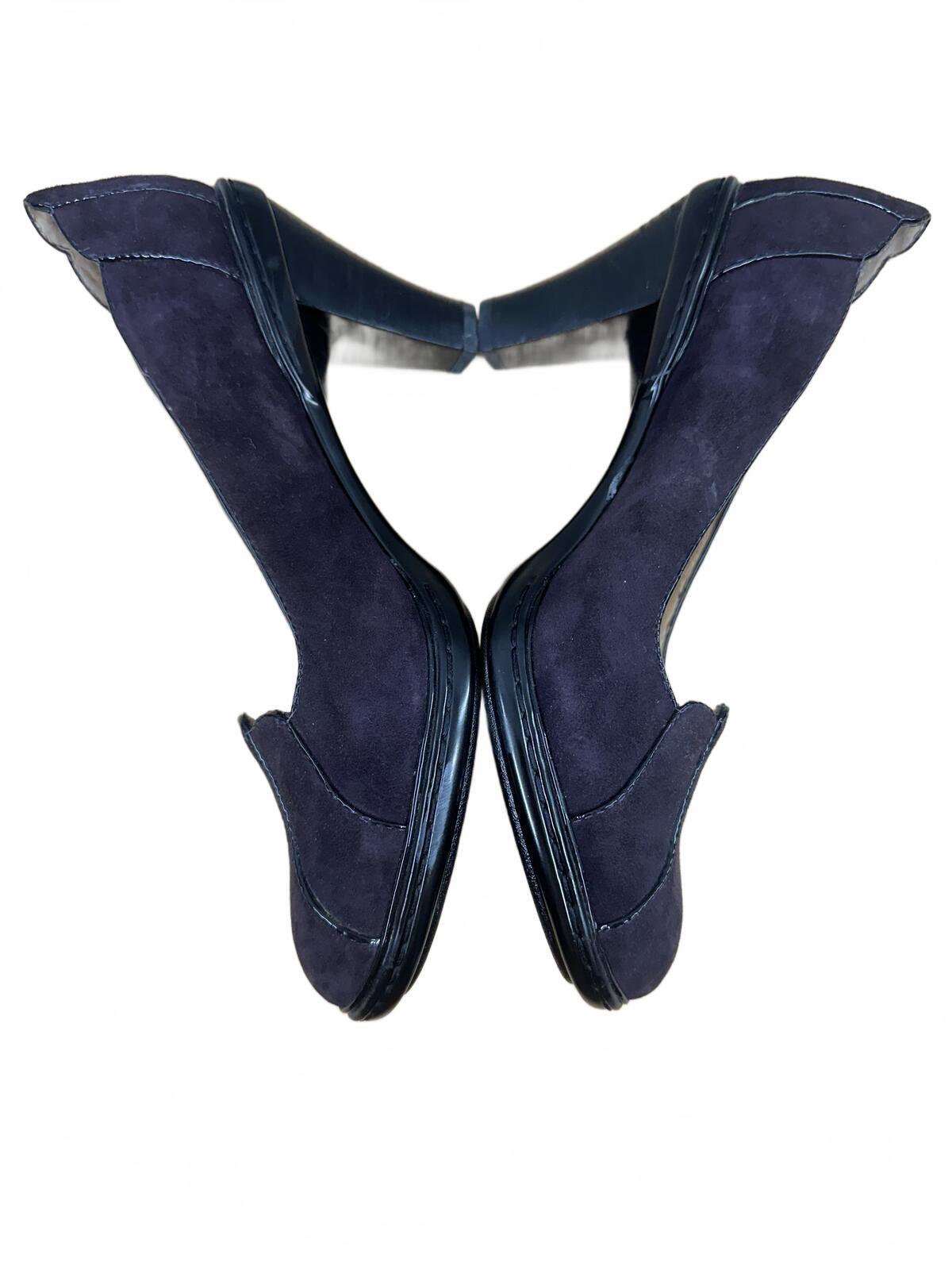 Sofft Purple Brown Suede Classic Pumps Elegant Mid Heel Shoes