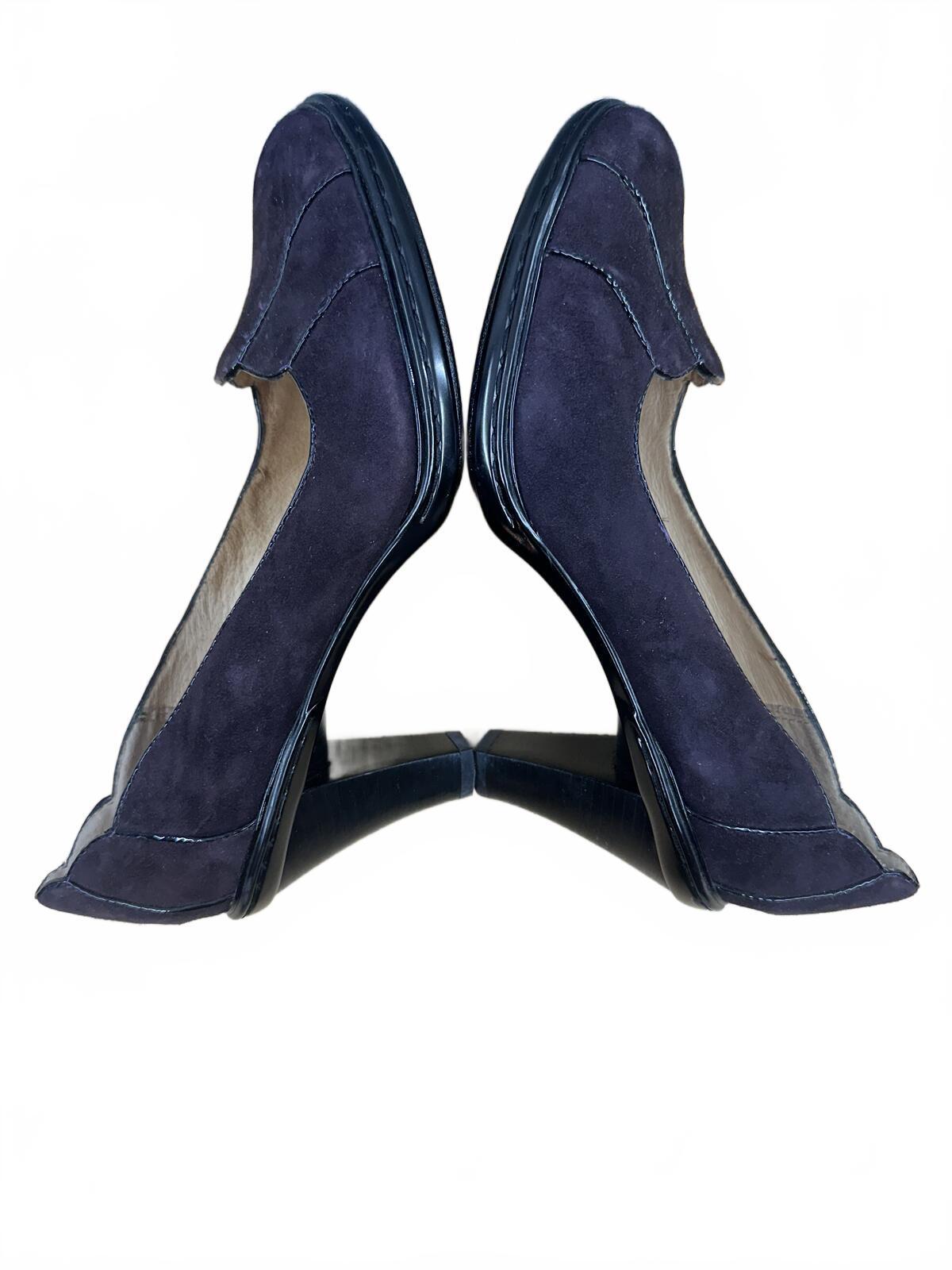 Sofft Purple Brown Suede Classic Pumps Elegant Mid Heel Shoes