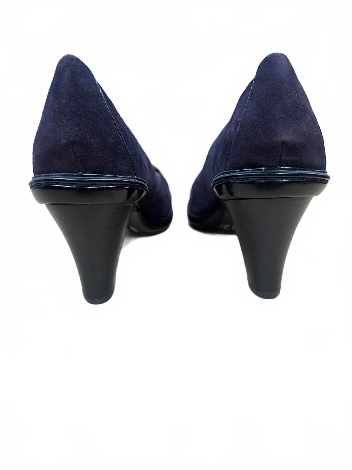 Sofft Purple Brown Suede Classic Pumps Elegant Mid Heel Shoes