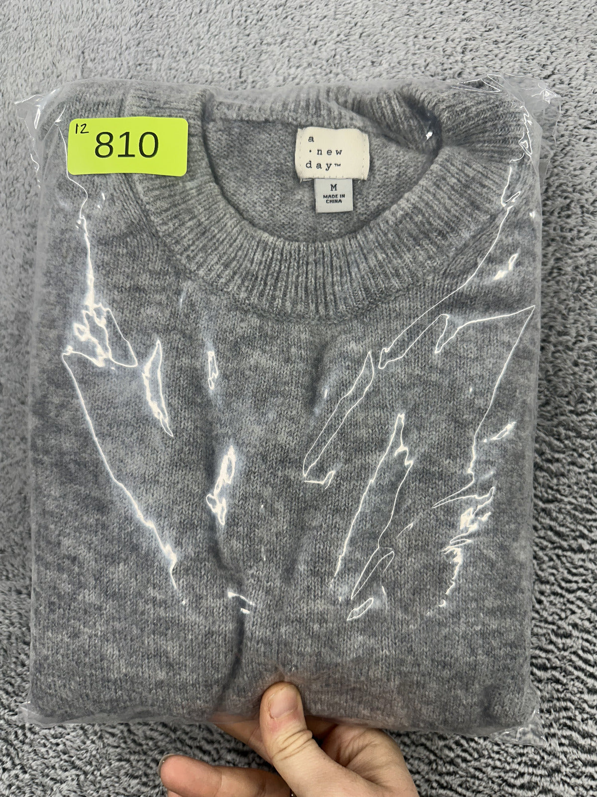 A New Day Gray Cozy Knit Crew Neck Sweater Casual Minimalist Lightweight