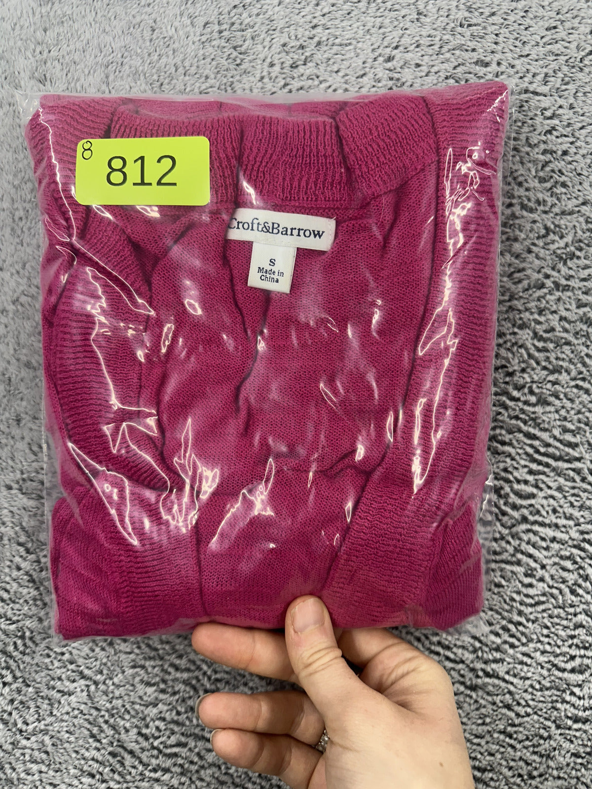 Croft & Barrow Pink Lightweight Knit Cardigan Open Front with Pockets