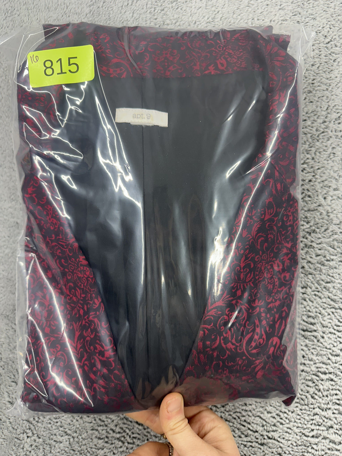 Apt. 9 Red and Burgundy Damask Print Blazer Retro Glam Whimsigoth