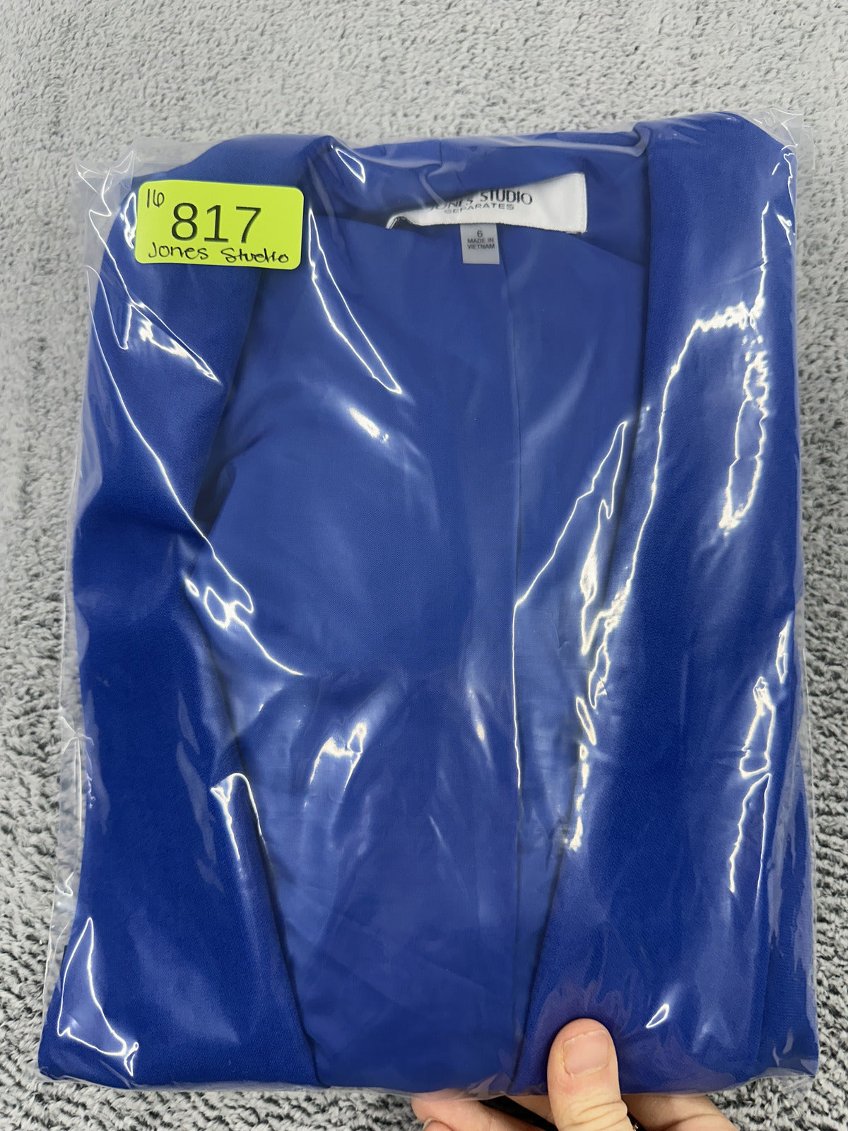 Jones Studio Royal Blue Open Front Blazer and 3/4 Cuffed Sleeves