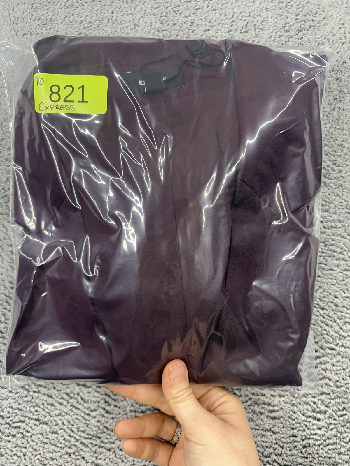 NWOT Express Satin Boyfriend Blazer in Deep Plum Burgundy Elegant Preppy Glam