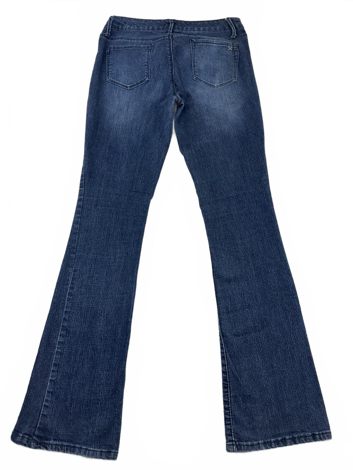 Kardashian Kollection Khloe Curvy Slim Bootcut Jeans Retro 70s Inspired Blue