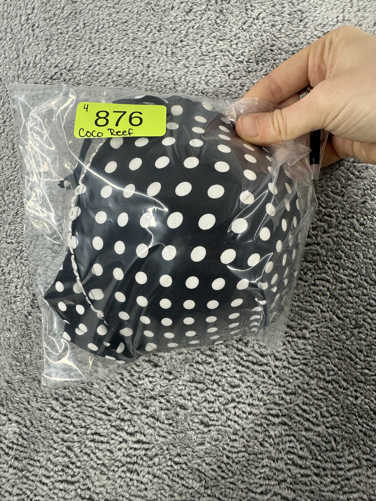 Coco Reef Black White Polka Dot Halter Bikini Top Y2K Coquette Cottage