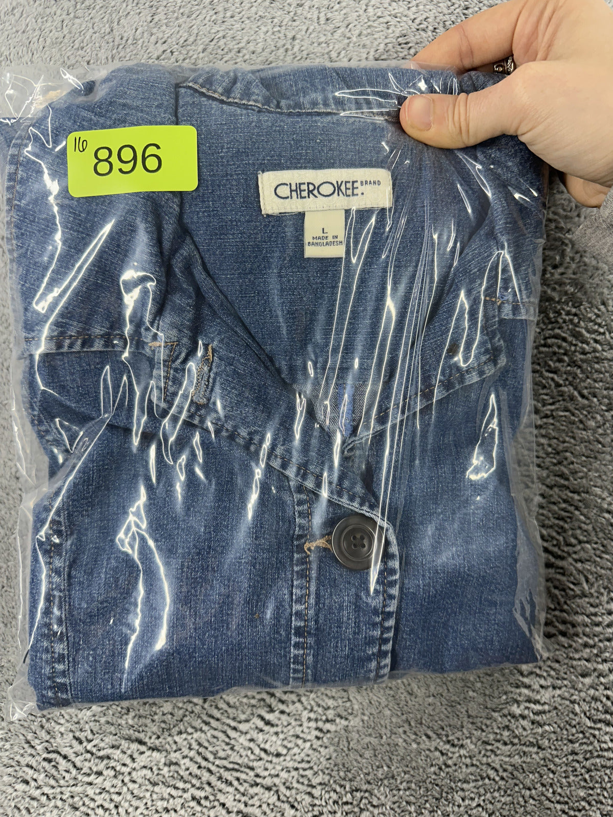 Cherokee Vintage Blue Denim Jacket Classic Button Up Casual Retro