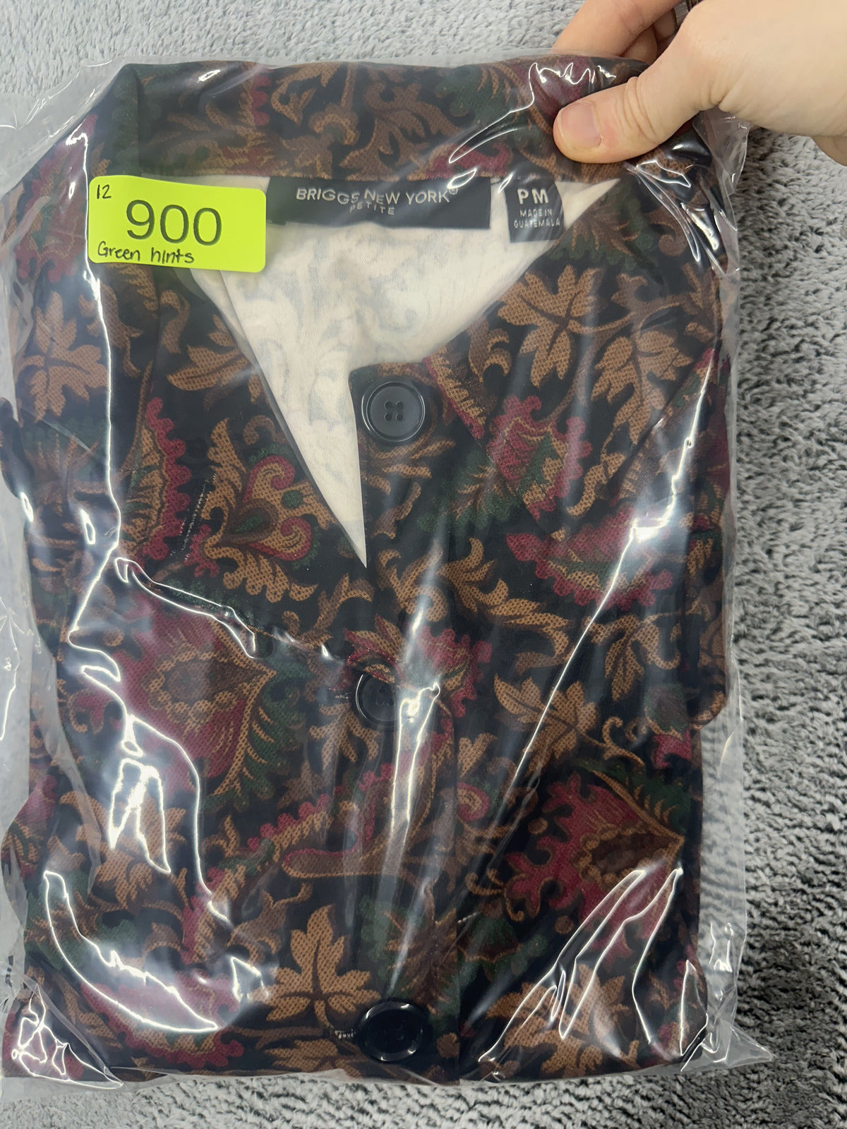 Briggs New York Vintage Black Red Green Paisley Button Up Shacket Jacket Punk