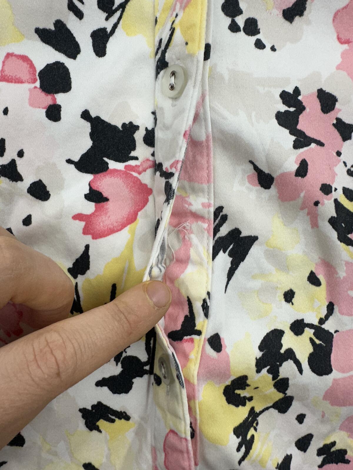 212 Collection Floral Button Up Shirt White Pink Pastel Feminine