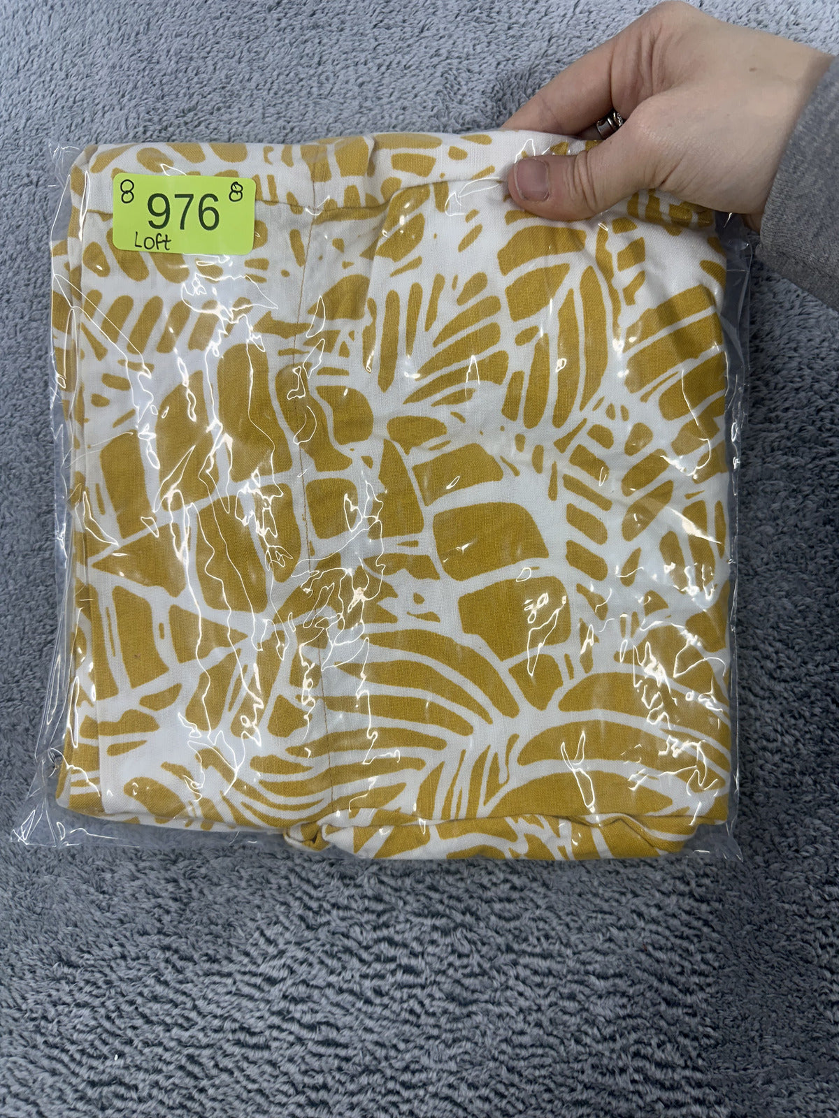 LOFT Yellow Leaf Print Linen Mini Skirt Bohemian Summer Casual A line Skirt