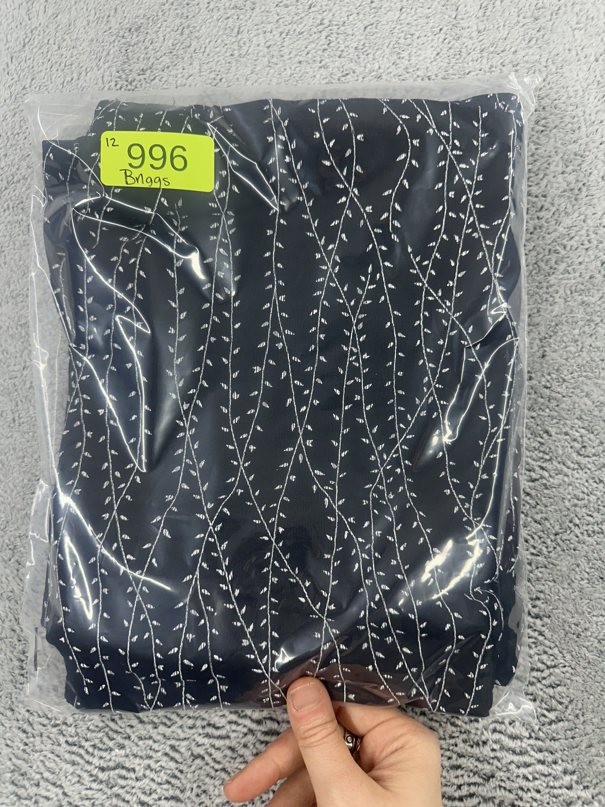 Briggs New York Vintage Black and White Abstract Pattern Midi Skirt