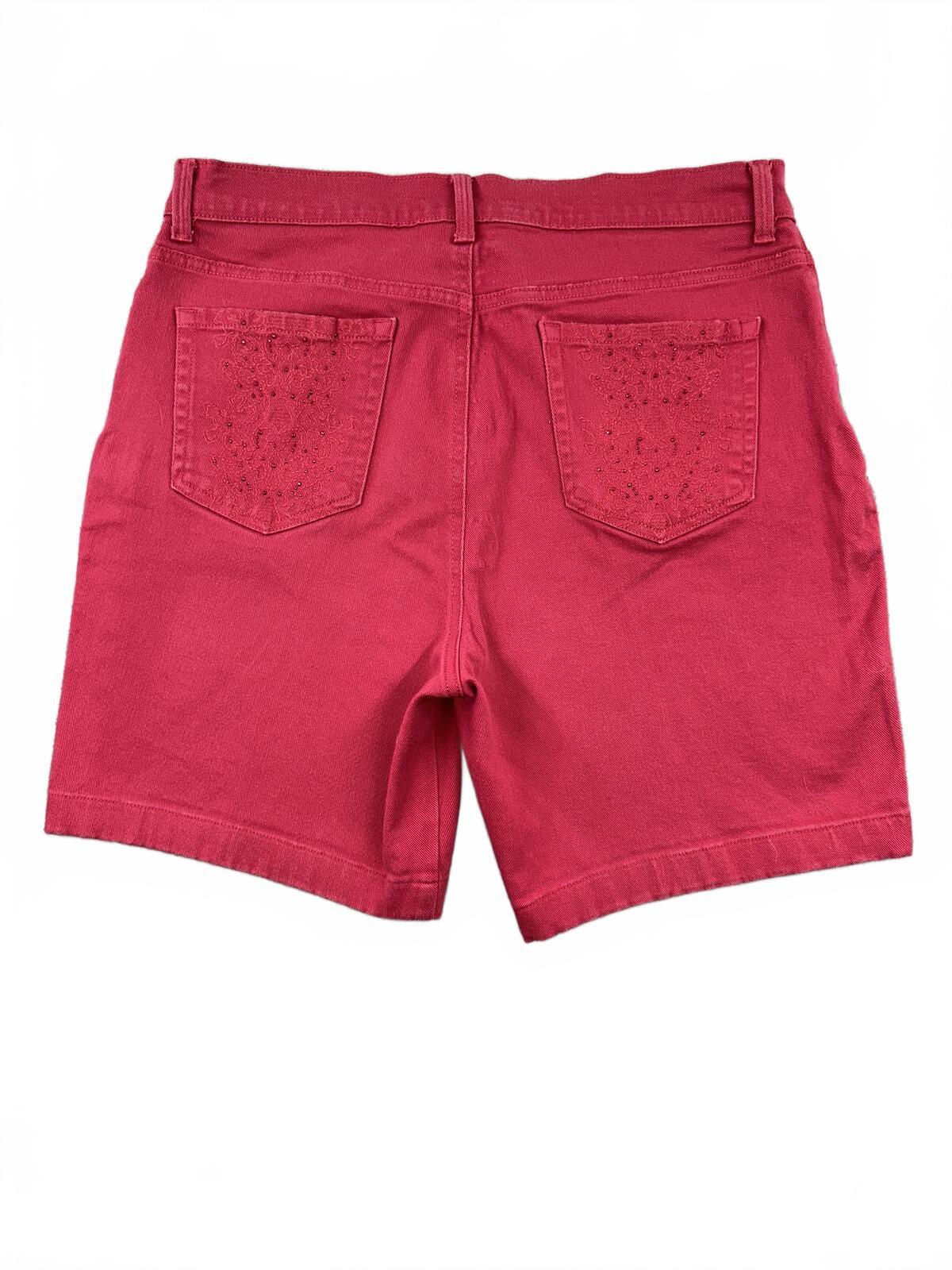 Gloria Vanderbilt Red/Pink Denim Shorts Classic Five Pocket Summer Casual