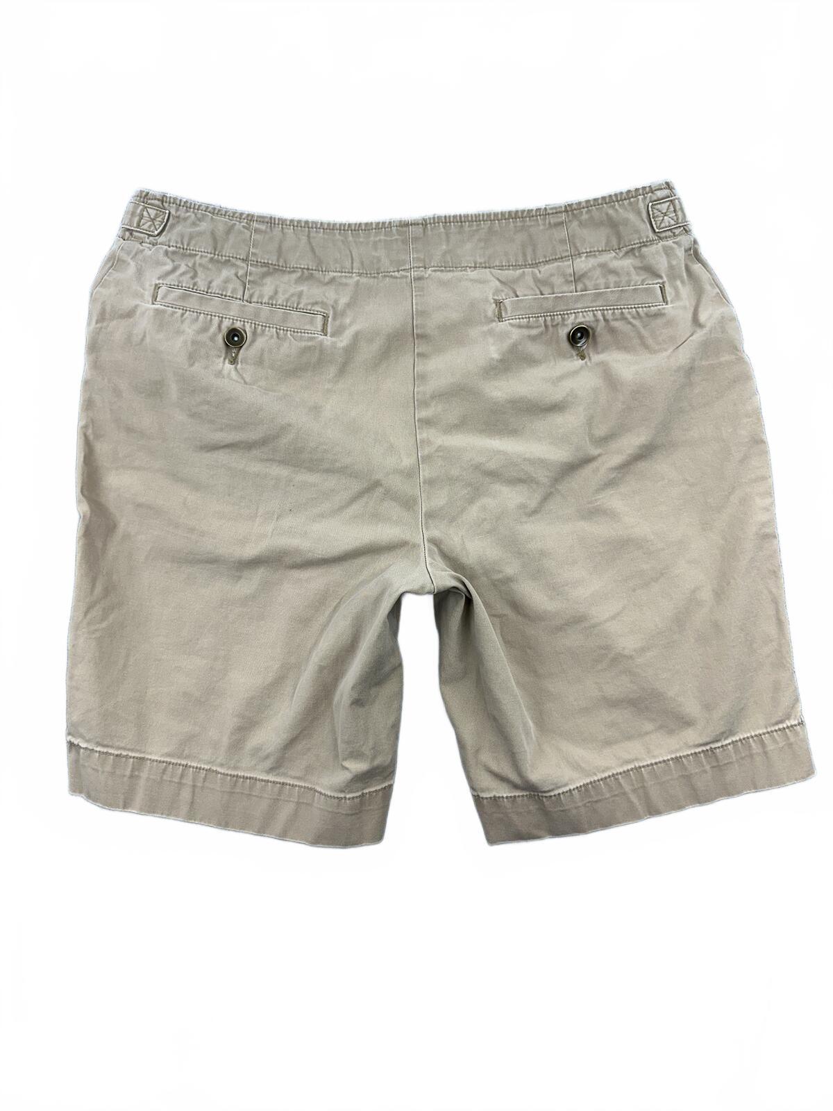 Lands End Classic Khaki Shorts Adjustable Side Buckles Buttoned Back Pockets 6P