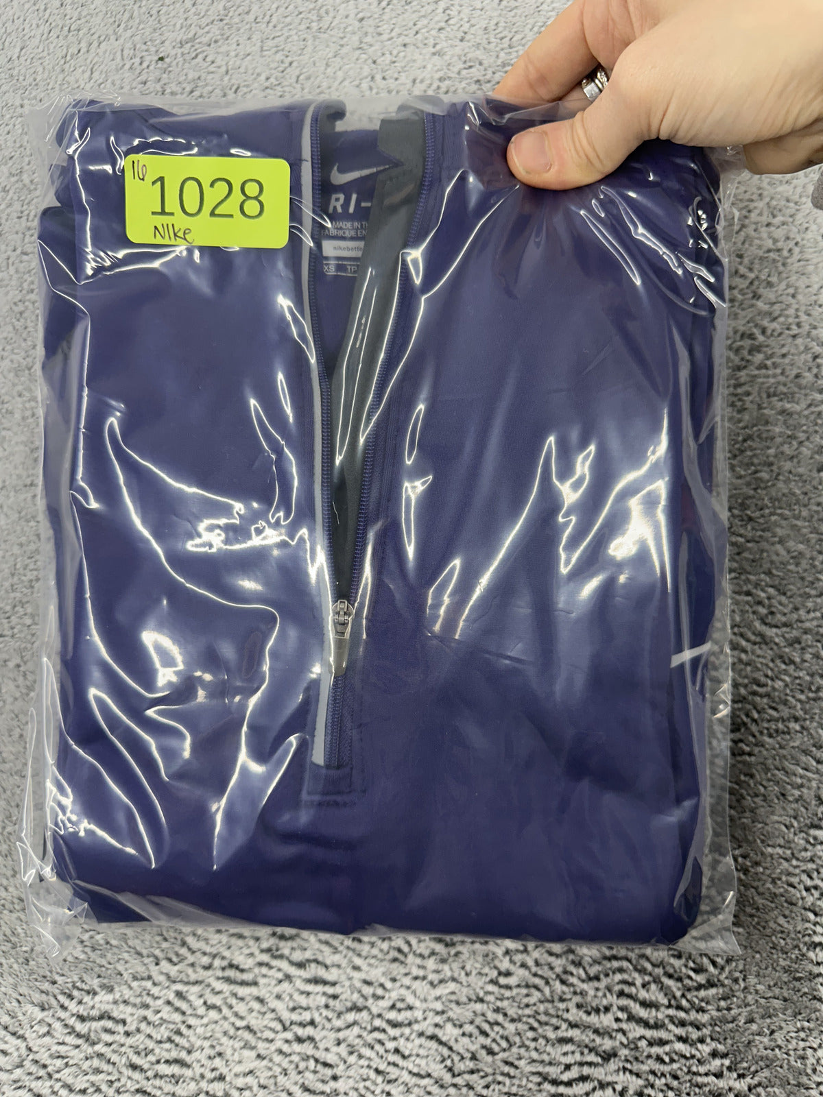 Nike Dri-FIT Purple Running Hoodie Athletic Sporty 1/4 Zip Thumb Holes