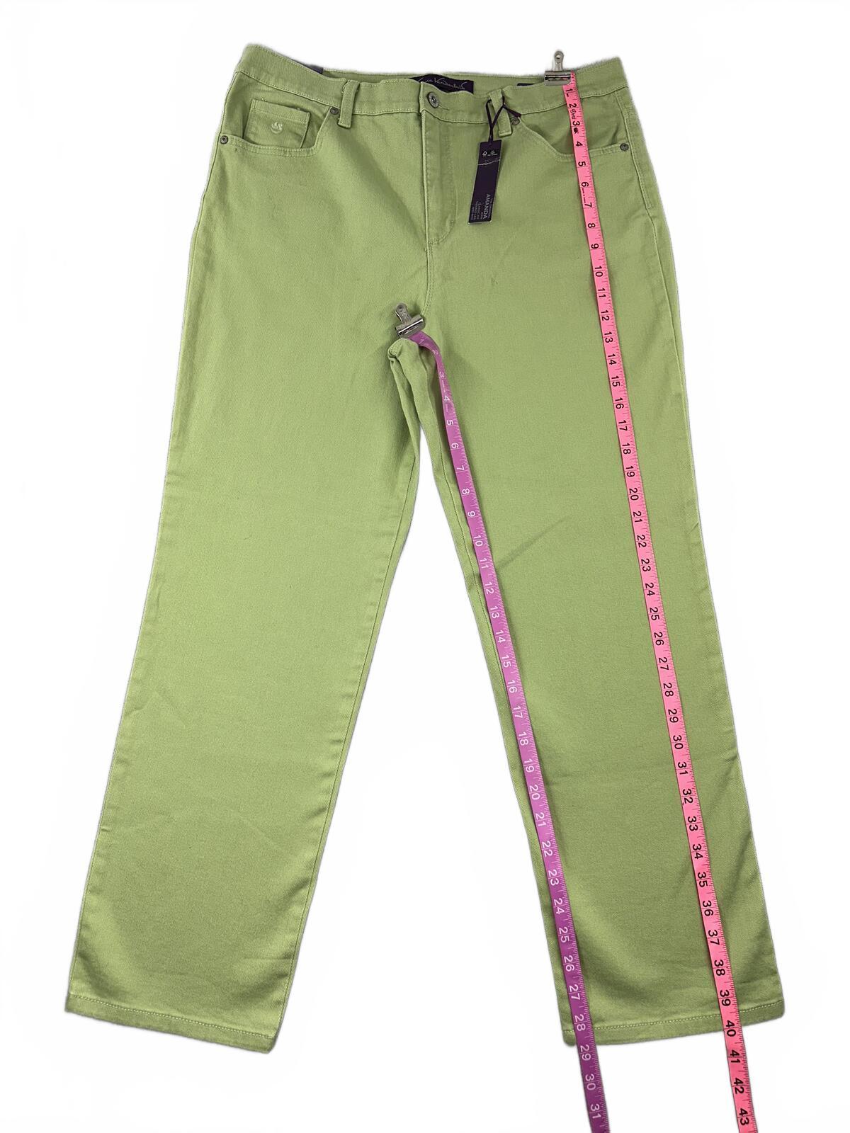 Gloria Vanderbilt NWT Light Green Straight Leg Jeans Classic Five