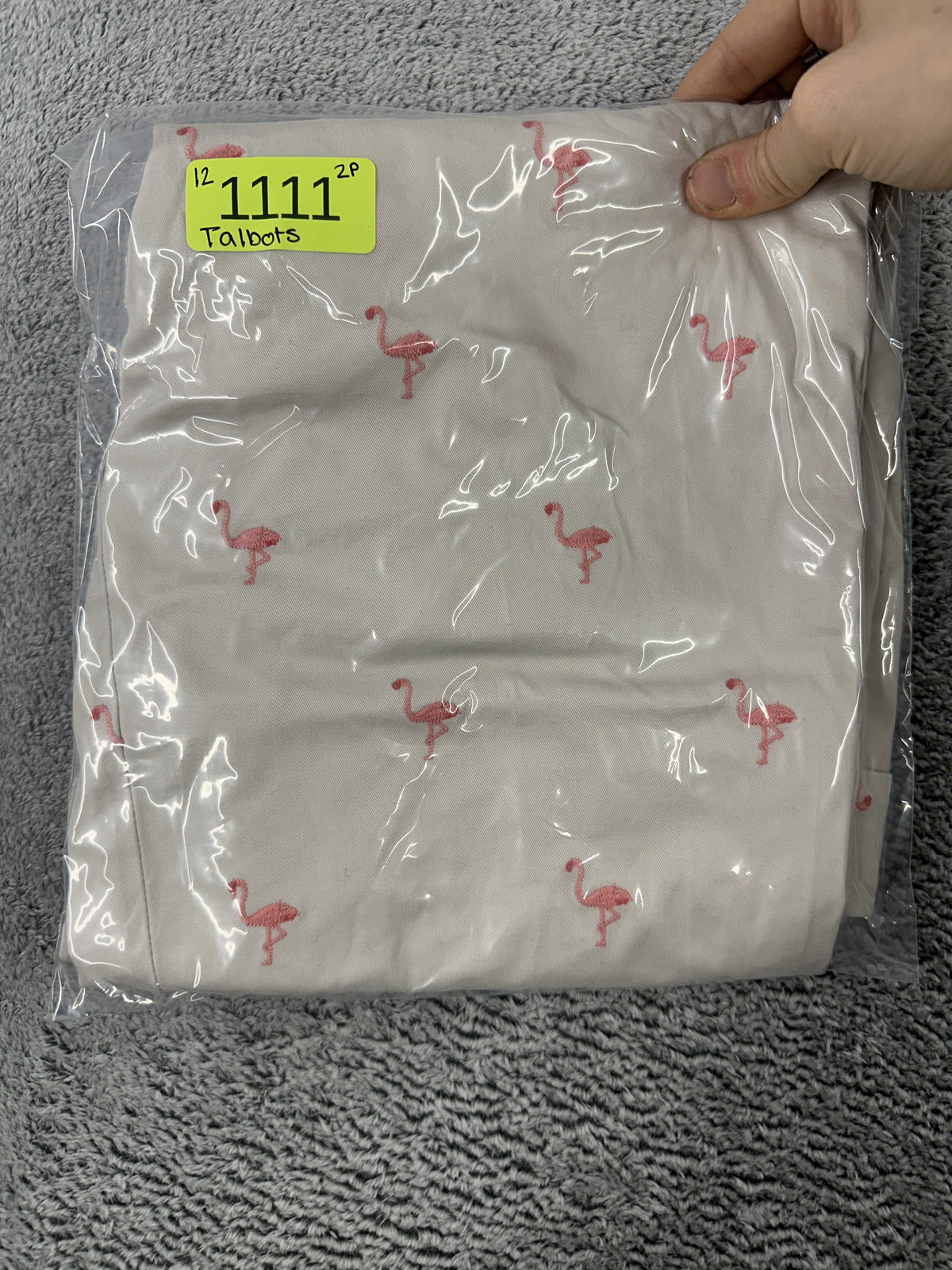 Talbots Petites Flamingo Print Cropped Pants Y2K Preppy Resort