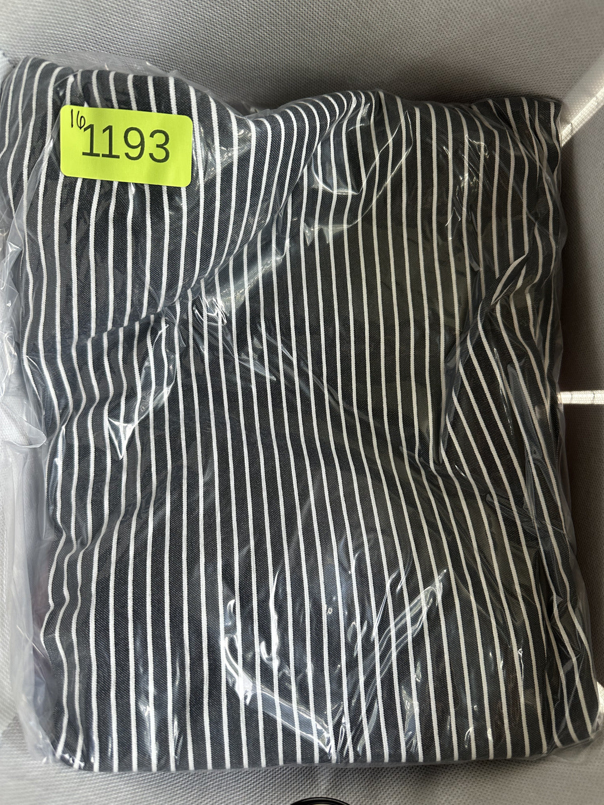 Shinestar Black and White Pinstripe Trousers with Elastic Waistband