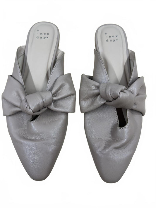 A New Day Taupe Slip On Flats with Bow Detail Minimalist Chic, Feminine Office