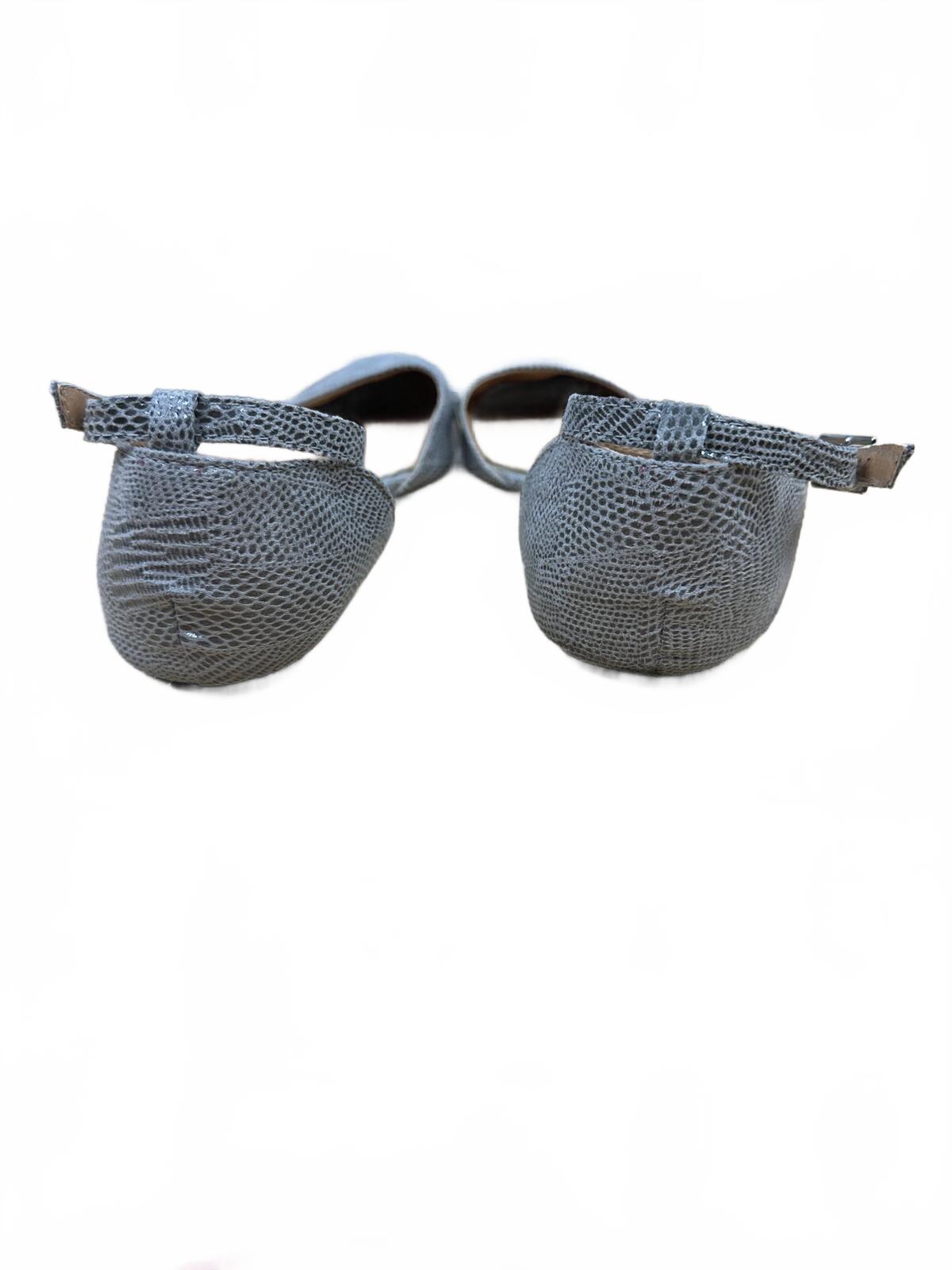 Gray Ankle Strap Flats Contemporary Casual Business Office Shoes